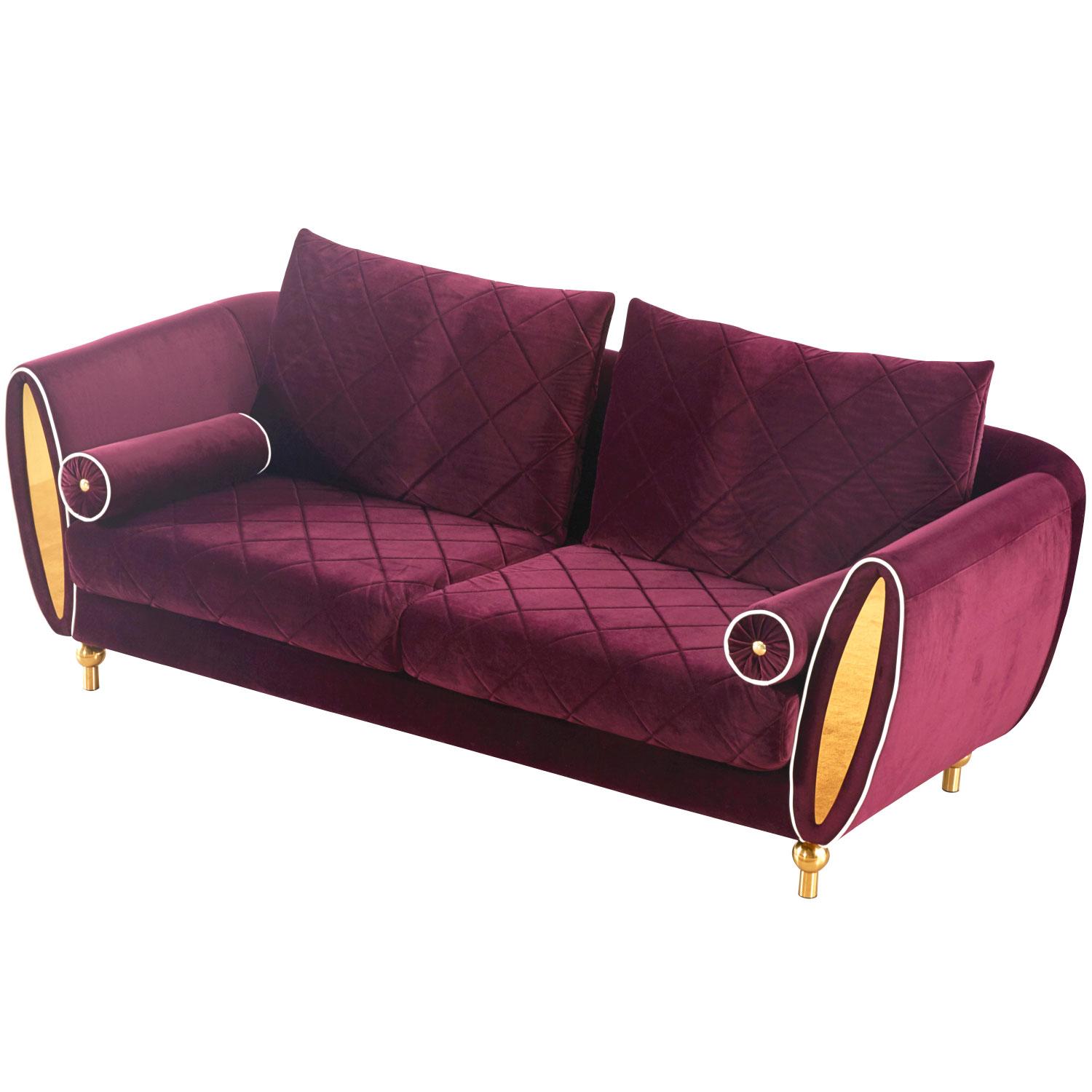 

    
 Order  Luxury Burgundy Velvet SIPARIO VITA Sofa EF-22561 EUROPEAN FURNITURE Modern Glam
