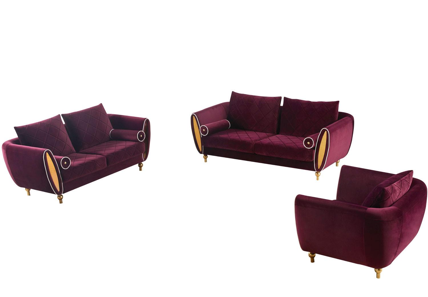 

    
 Shop  Luxury Burgundy Velvet SIPARIO VITA Sofa EF-22561 EUROPEAN FURNITURE Modern Glam
