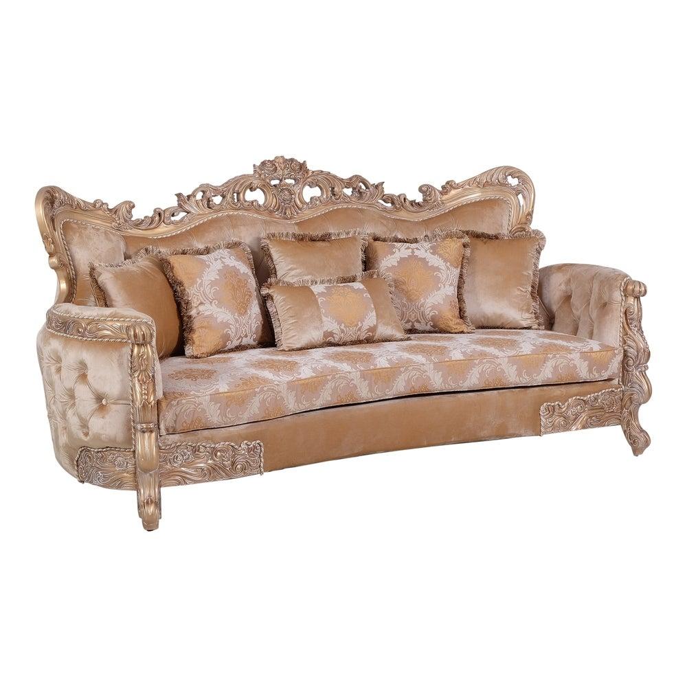 Classic, Traditional Sofa IMPERIAL PALACE 32006-S in Copper, Champagne Fabric