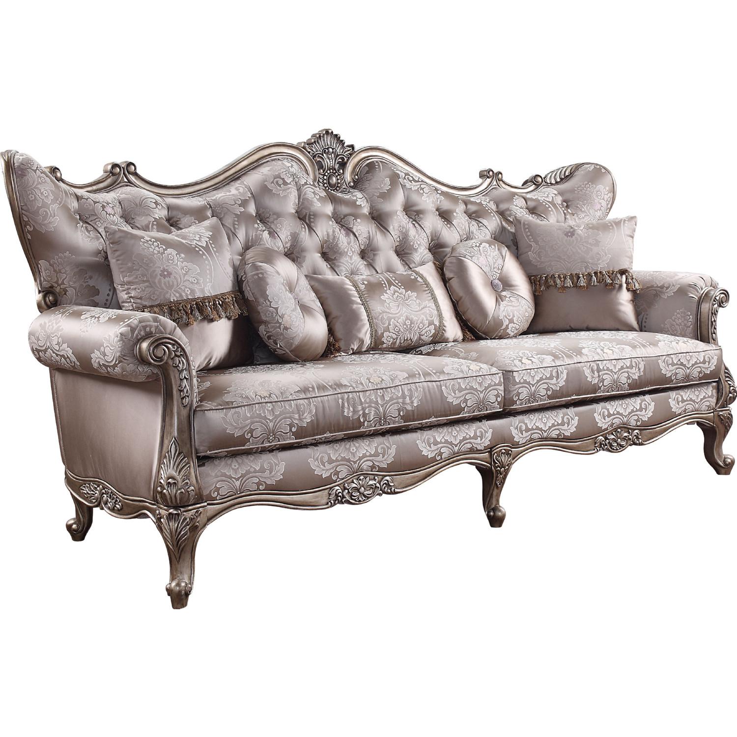 Traditional,  Vintage Sofa Jayceon 54865 54865 Jayceon in Champagne Fabric