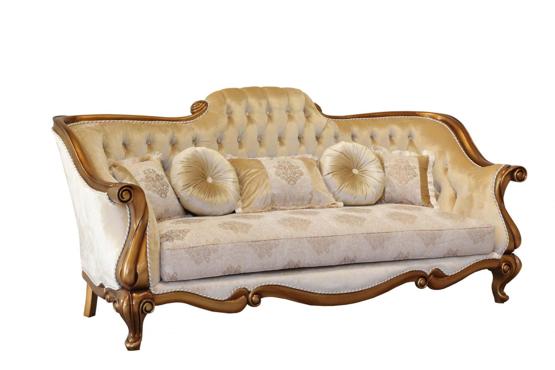 Classic, Traditional Sofa CARLOTTA 41951-S in Gold, Bronze Fabric