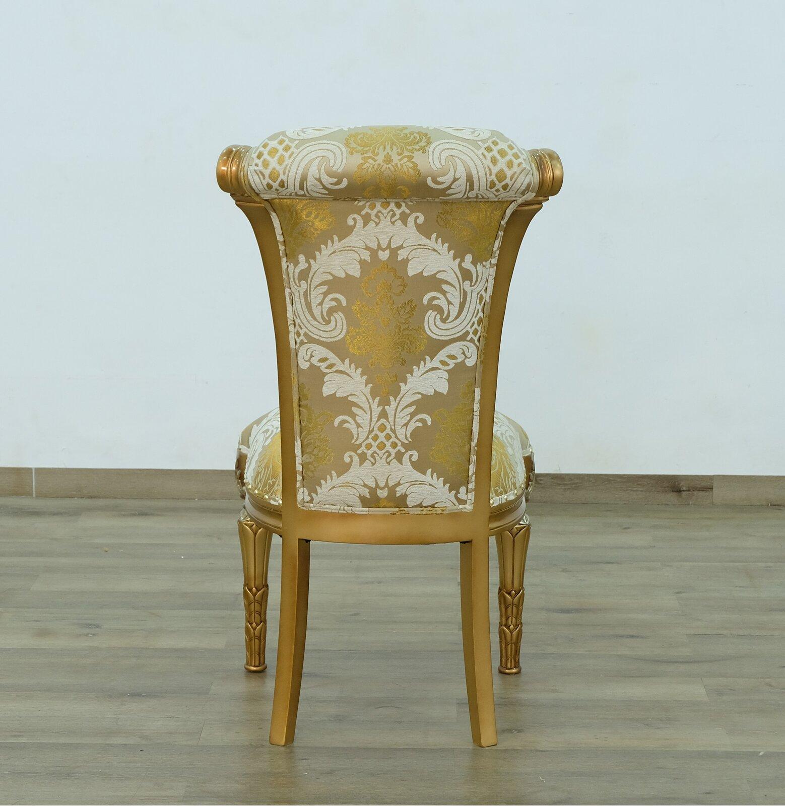 

    
EUROPEAN FURNITURE VALENTINA Dining Chair Set Pearl/Gold 61957-SC-Set-2
