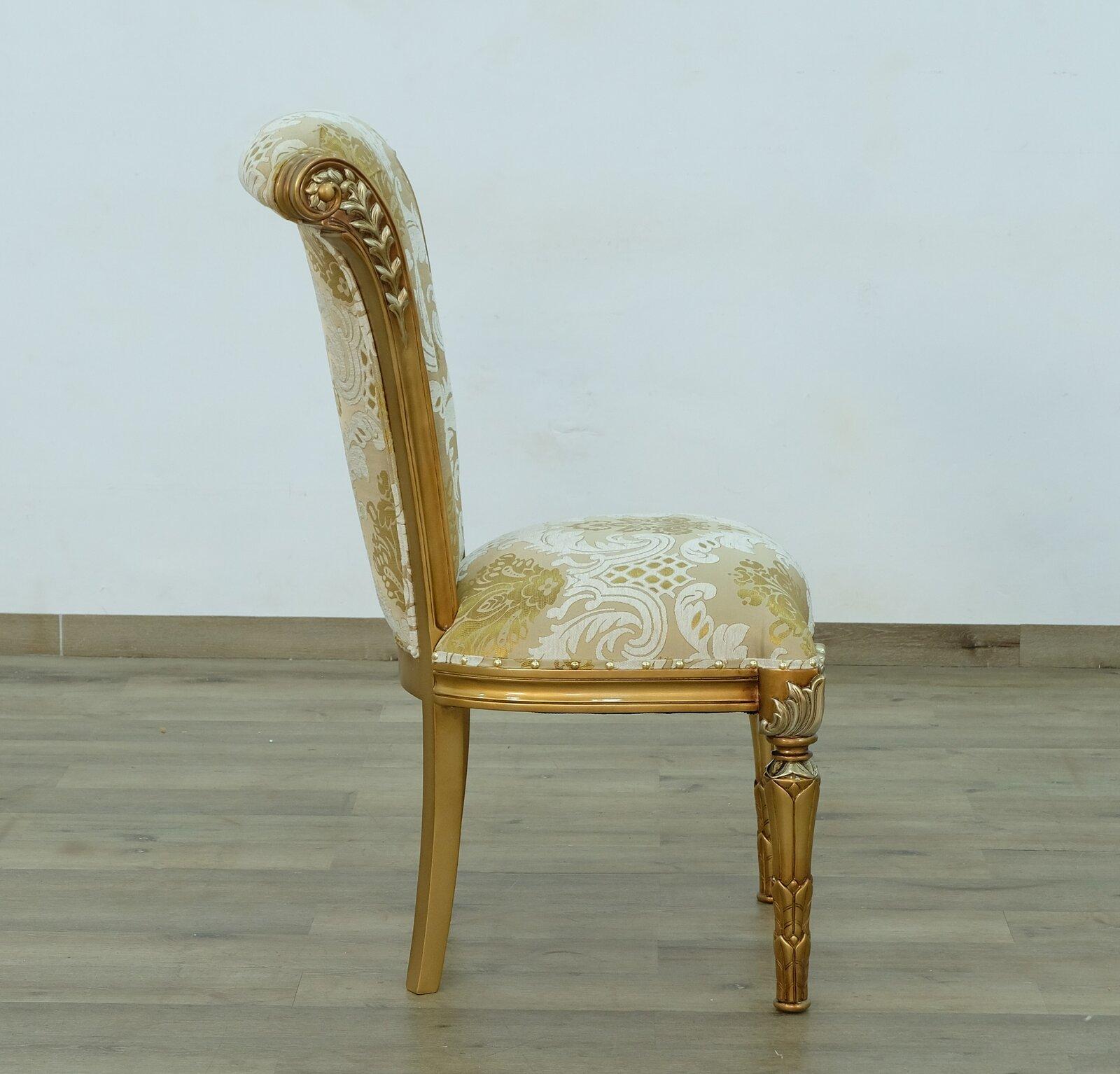 

        
EUROPEAN FURNITURE VALENTINA Dining Chair Set Pearl/Gold Fabric 6015417434496
