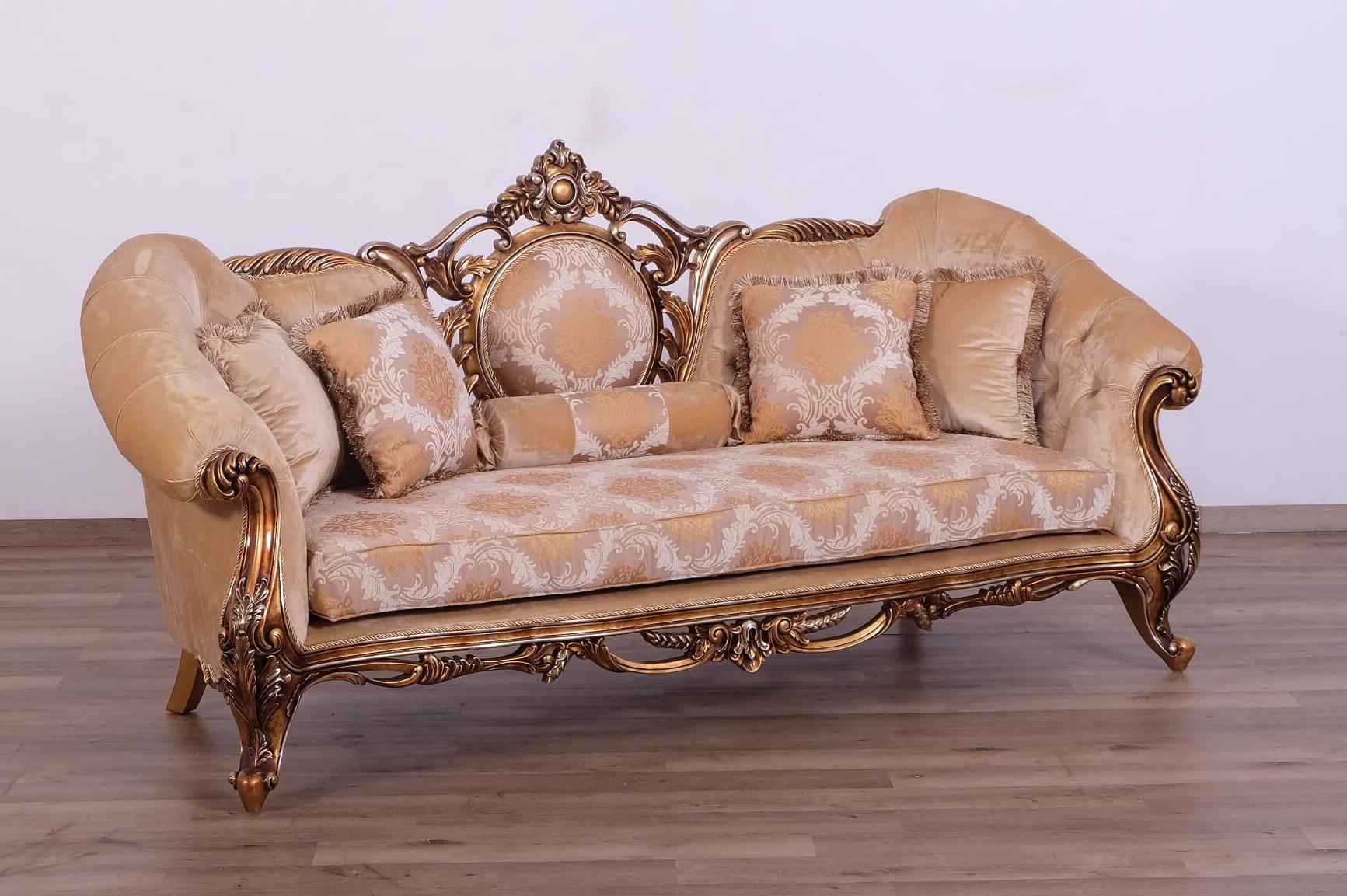 

    
44698-Set-2 Luxury Gold & Parisian Bronze ROSELLA II Sofa Set 2Pcs EUROPEAN FURNITURE Classic
