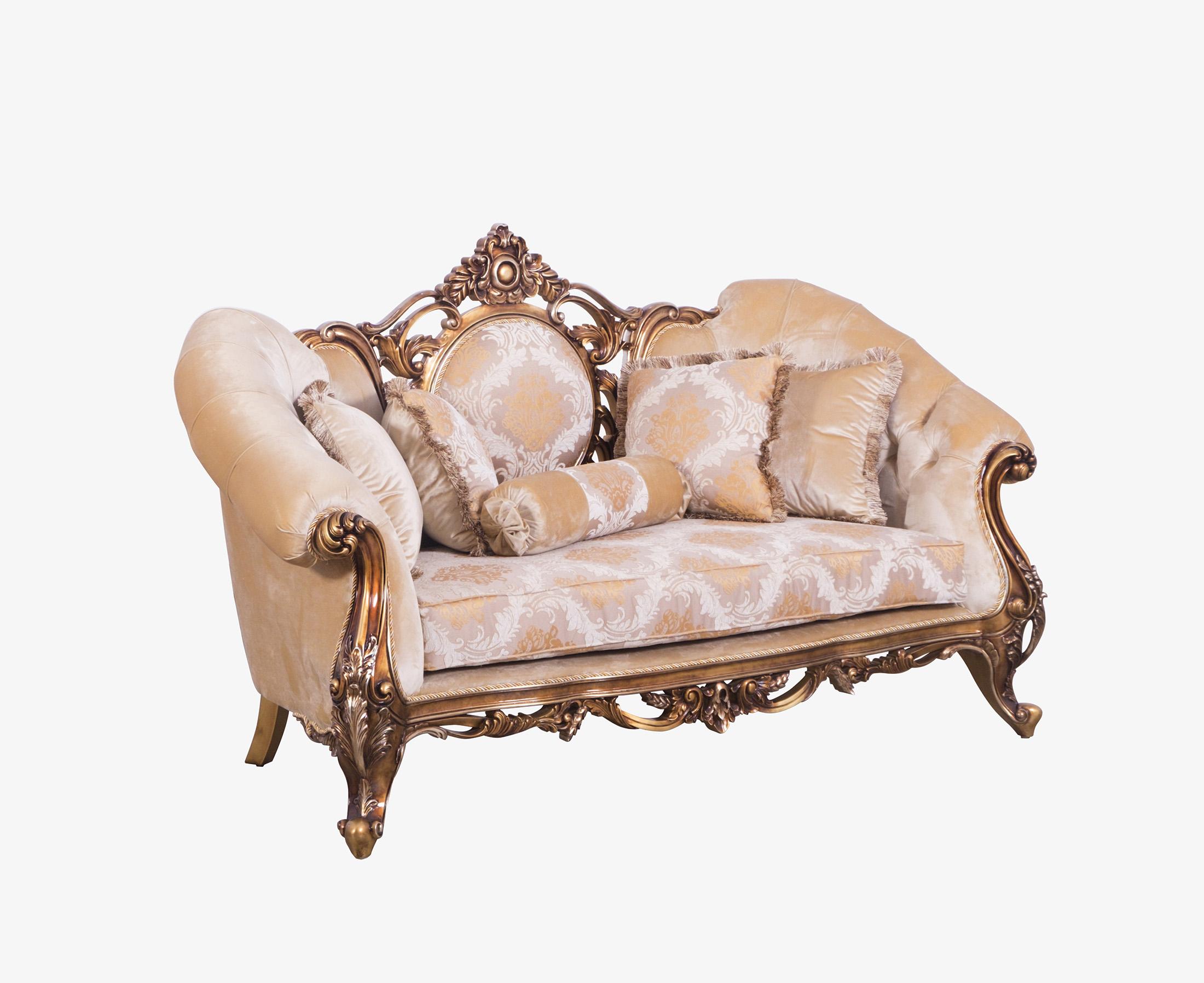 

        
EUROPEAN FURNITURE ROSELLA II Sofa Set Gold/Bronze Fabric 663701292183
