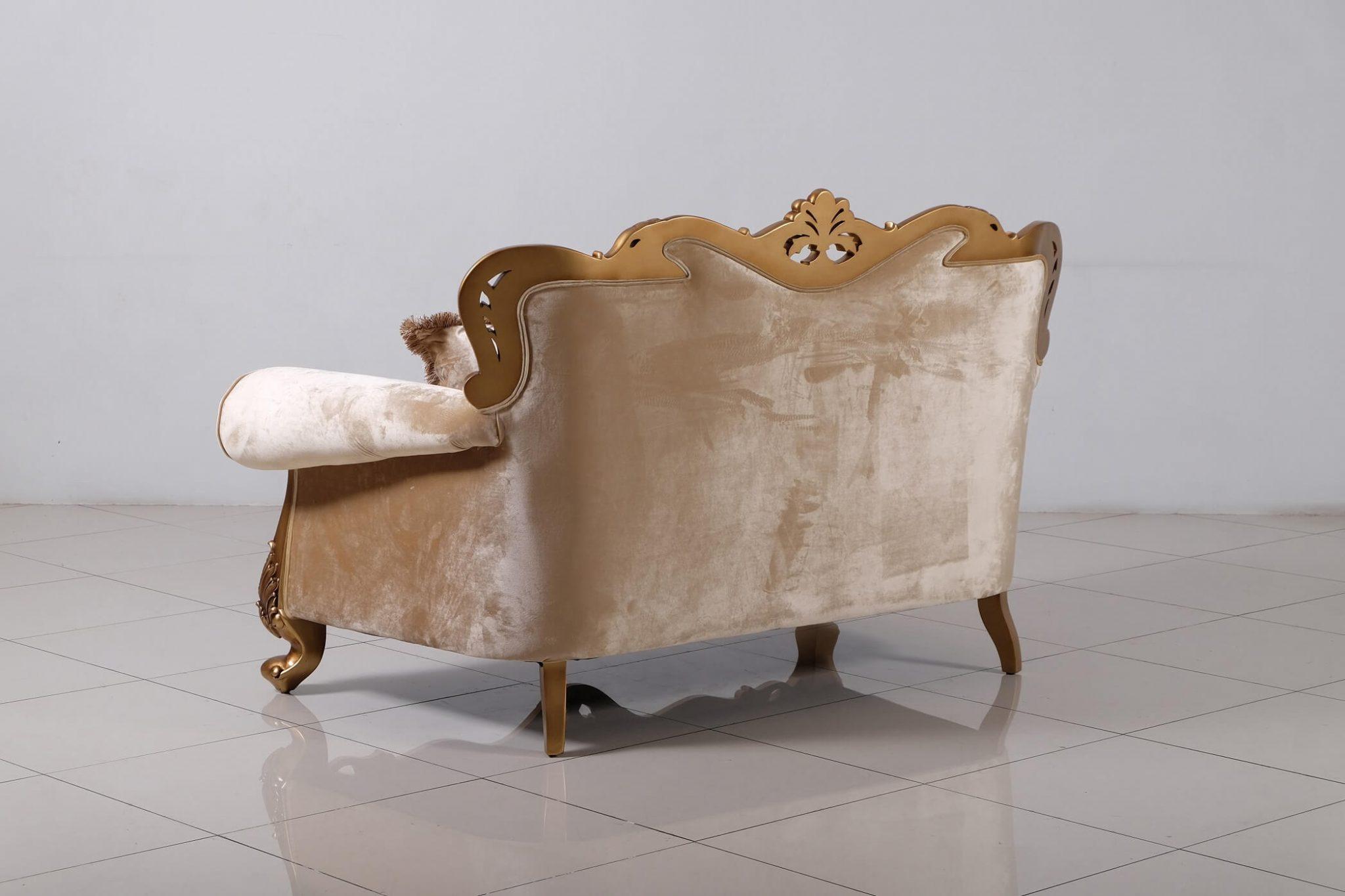

    
4798-Set-2 Luxury Golden Bronze Wood Trim CLEOPATRA Sofa Set 2 EUROPEAN FURNITURE Classic
