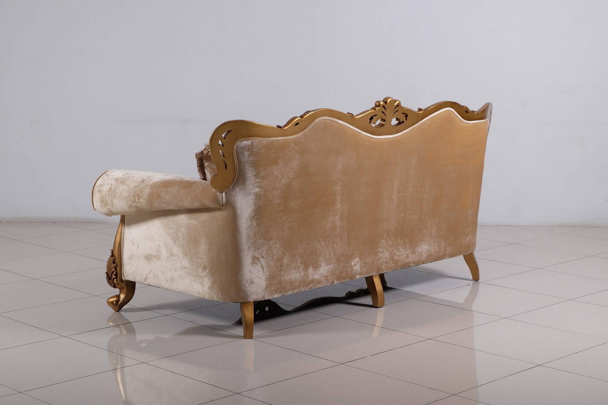 

    
4798-Set-4 Luxury Golden Bronze Wood Trim CLEOPATRA Sofa Set 4 Pcs EUROPEAN FURNITURE Classic
