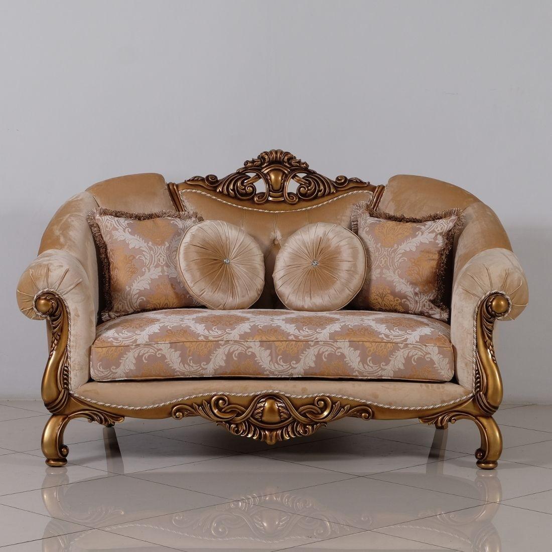 

    
4590-Set-4 Luxury Golden Bronze Wood Trim GOLDEN KNIGHTS Sofa Set 4Pcs EUROPEAN FURNITURE
