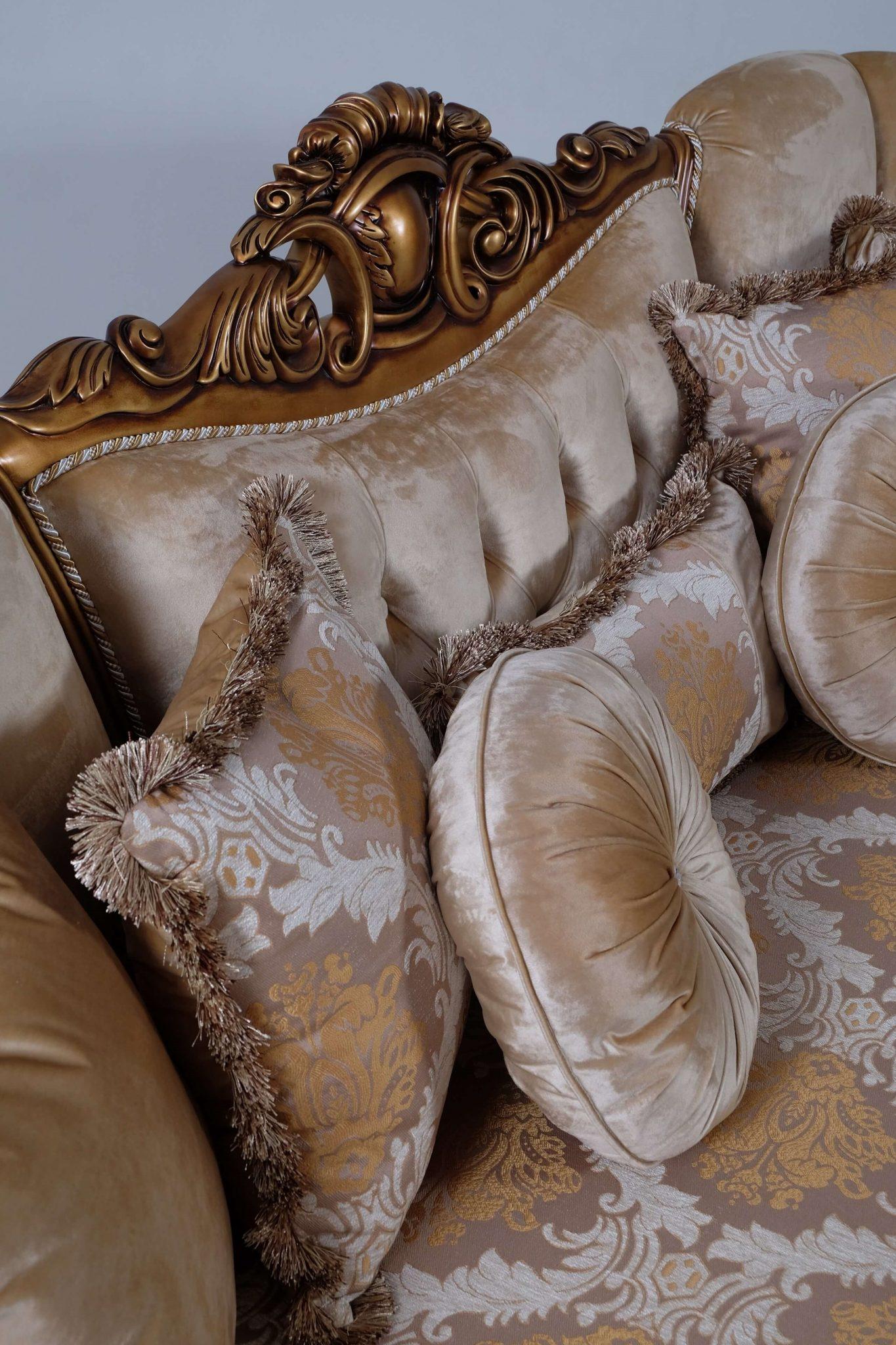 

    
Luxury Golden Bronze Wood Trim GOLDEN KNIGHTS Sofa Set 4Pcs EUROPEAN FURNITURE

