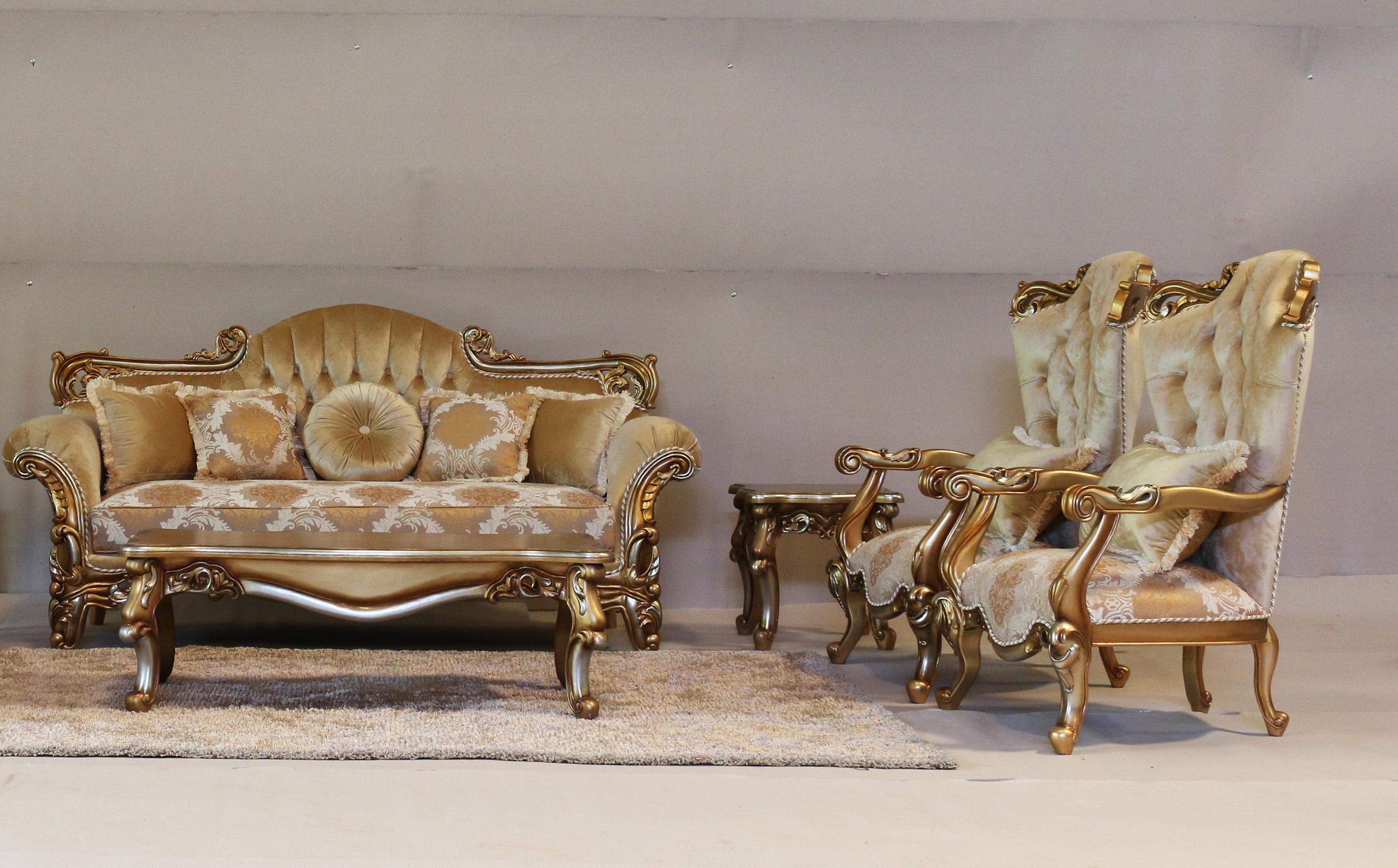 

    
 Order  Luxury Golden Brown & Silver Wood Trim ALEXSANDRA Chair Set 2 Pcs EUROPEAN FURNITURE
