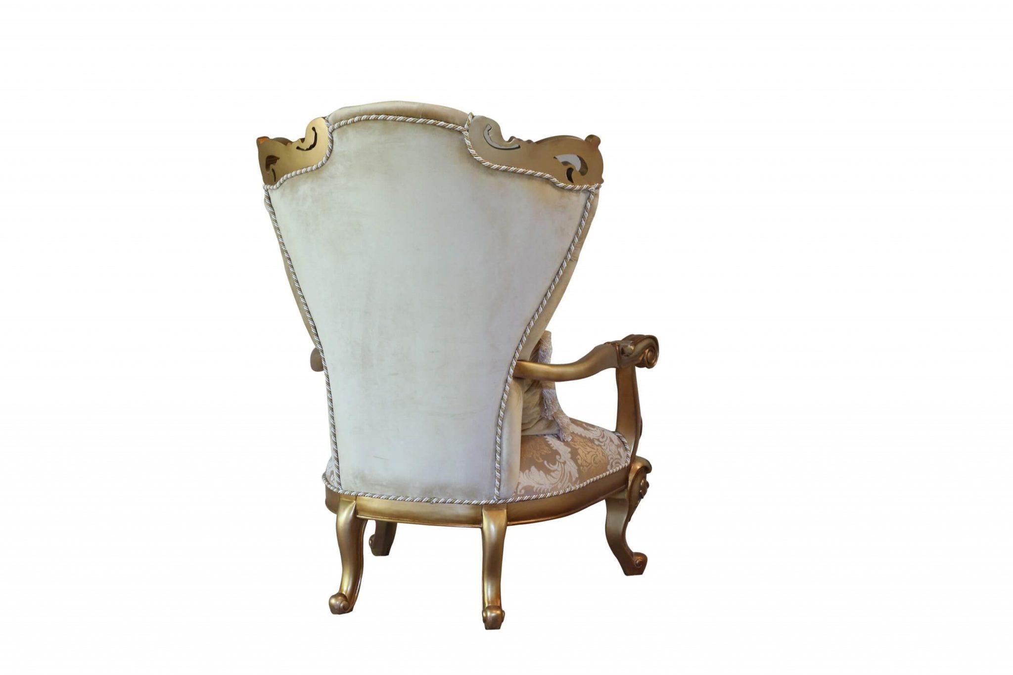 

    
EUROPEAN FURNITURE ALEXSANDRA Arm Chair Set Silver/Gold/Brown 43553-C-Set-2
