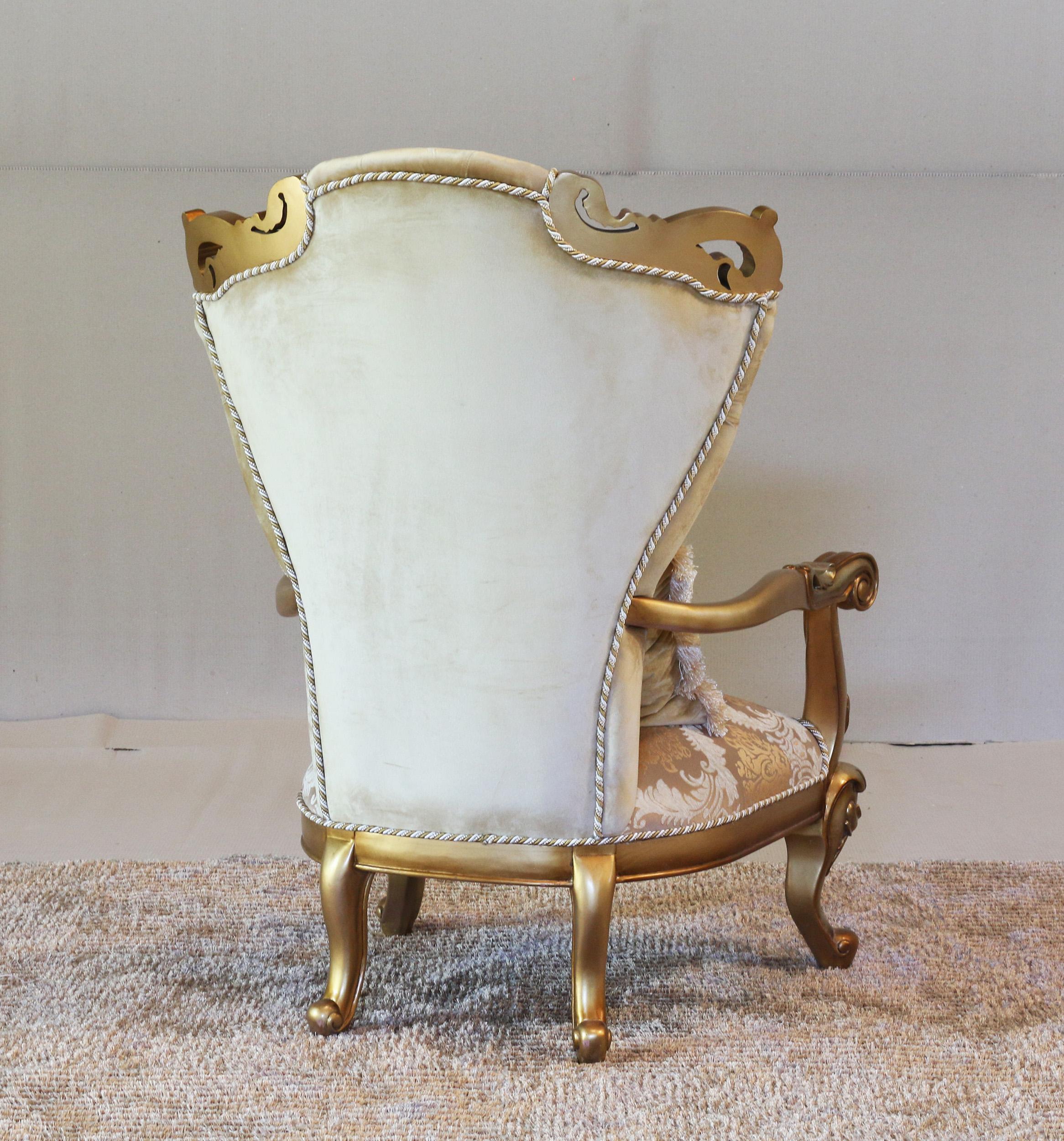 

    
43553-C-Set-2 Luxury Golden Brown & Silver Wood Trim ALEXSANDRA Chair Set 2 Pcs EUROPEAN FURNITURE
