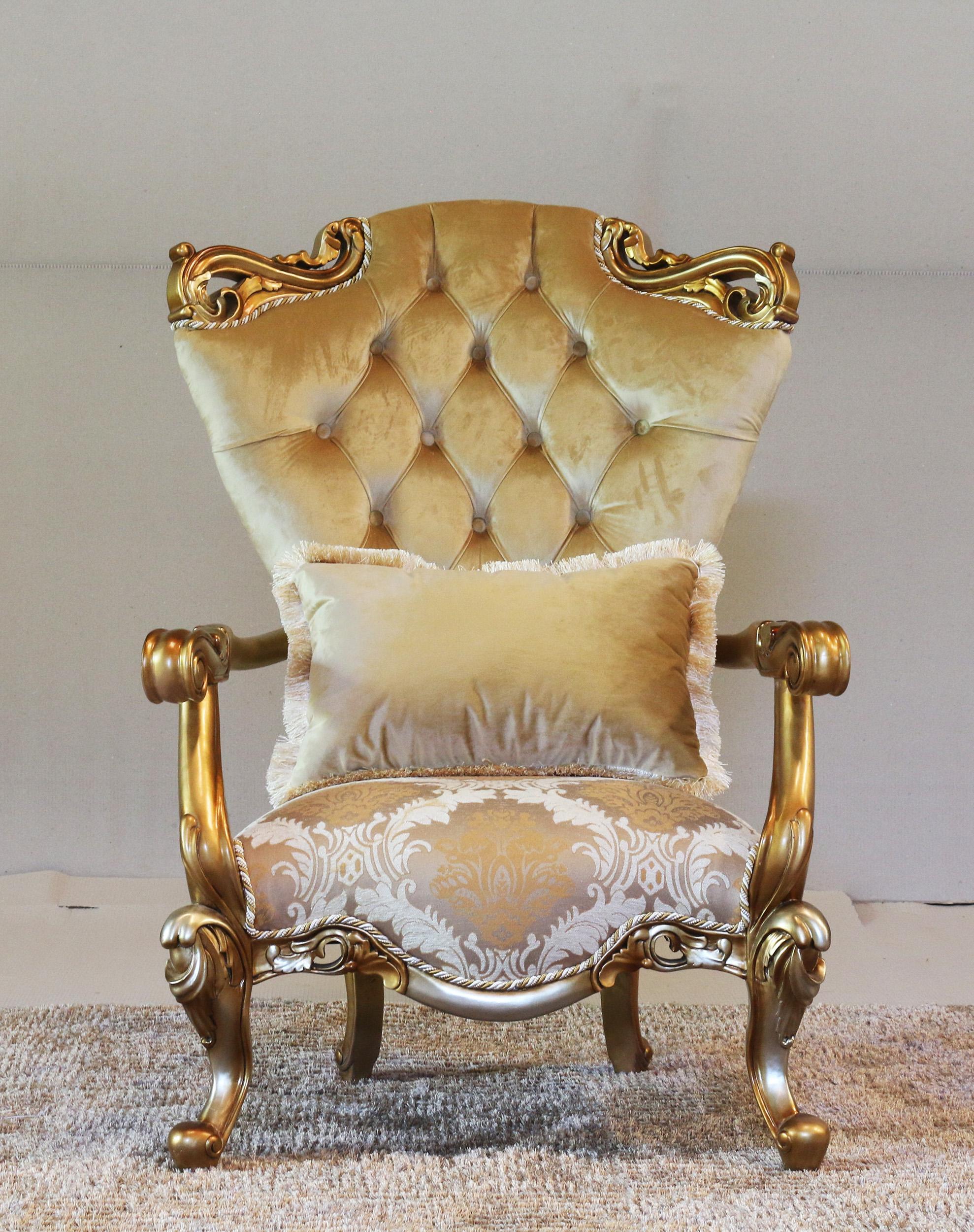 

    
Luxury Golden Brown & Silver Wood Trim ALEXSANDRA Sofa Set 3Pcs EUROPEAN FURNITURE
