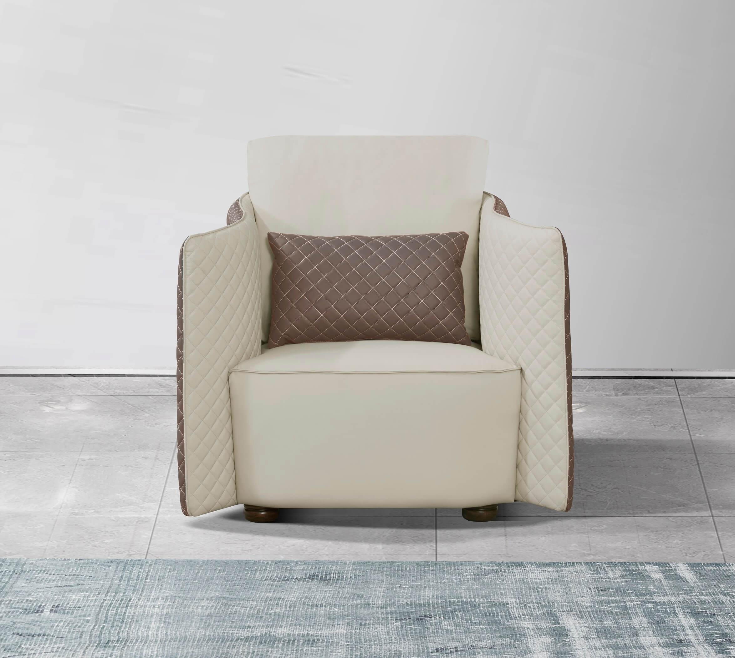 

    
 Photo  Luxury Italian Leather Lite Grey & Taupe Sofa Set 5Pcs MAKASSAR EUROPEAN FURNITURE
