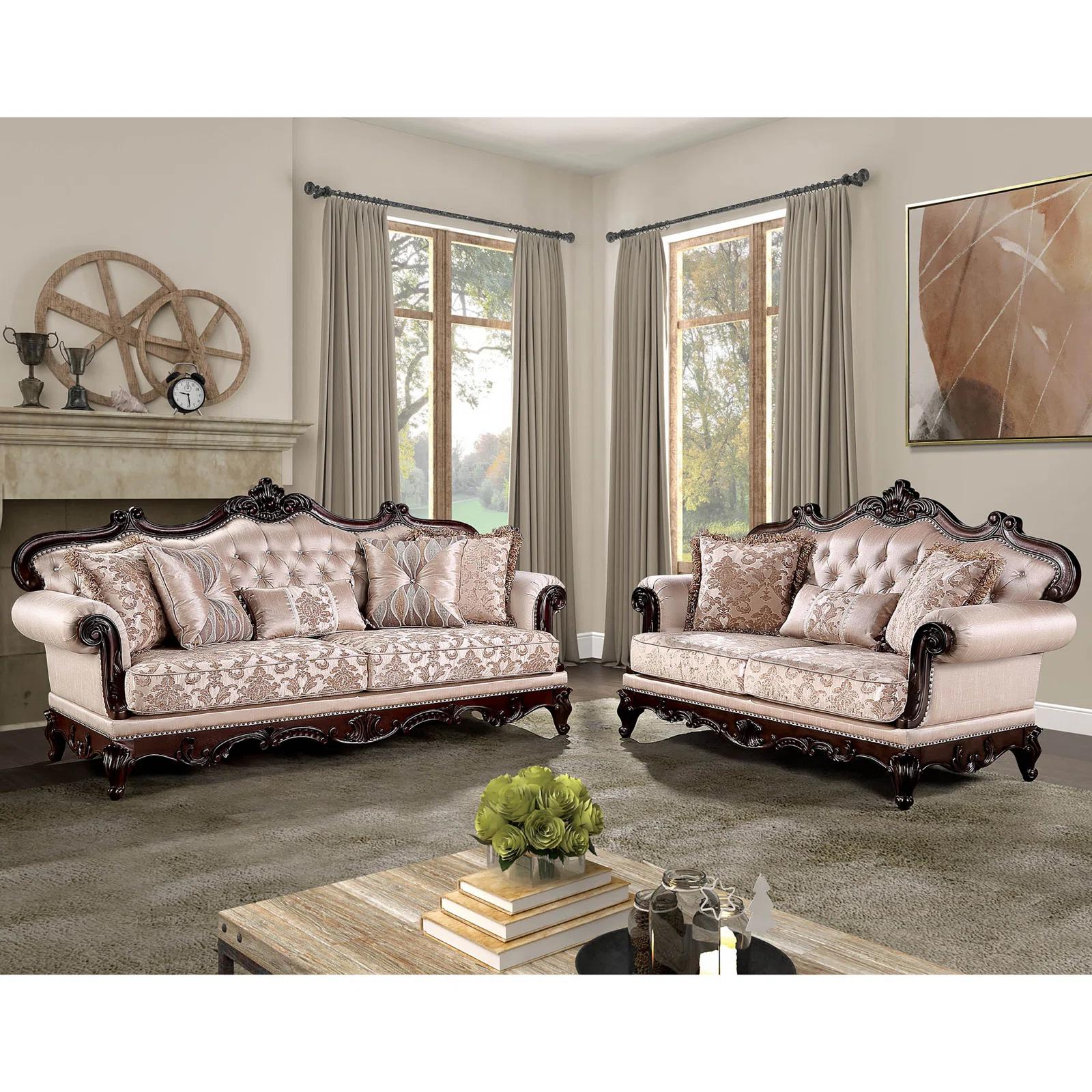 

    
Luxury Light Brown Tufted Sofa Set 2PcsVERACRUZ FM65002BR-SF FoA Traditional
