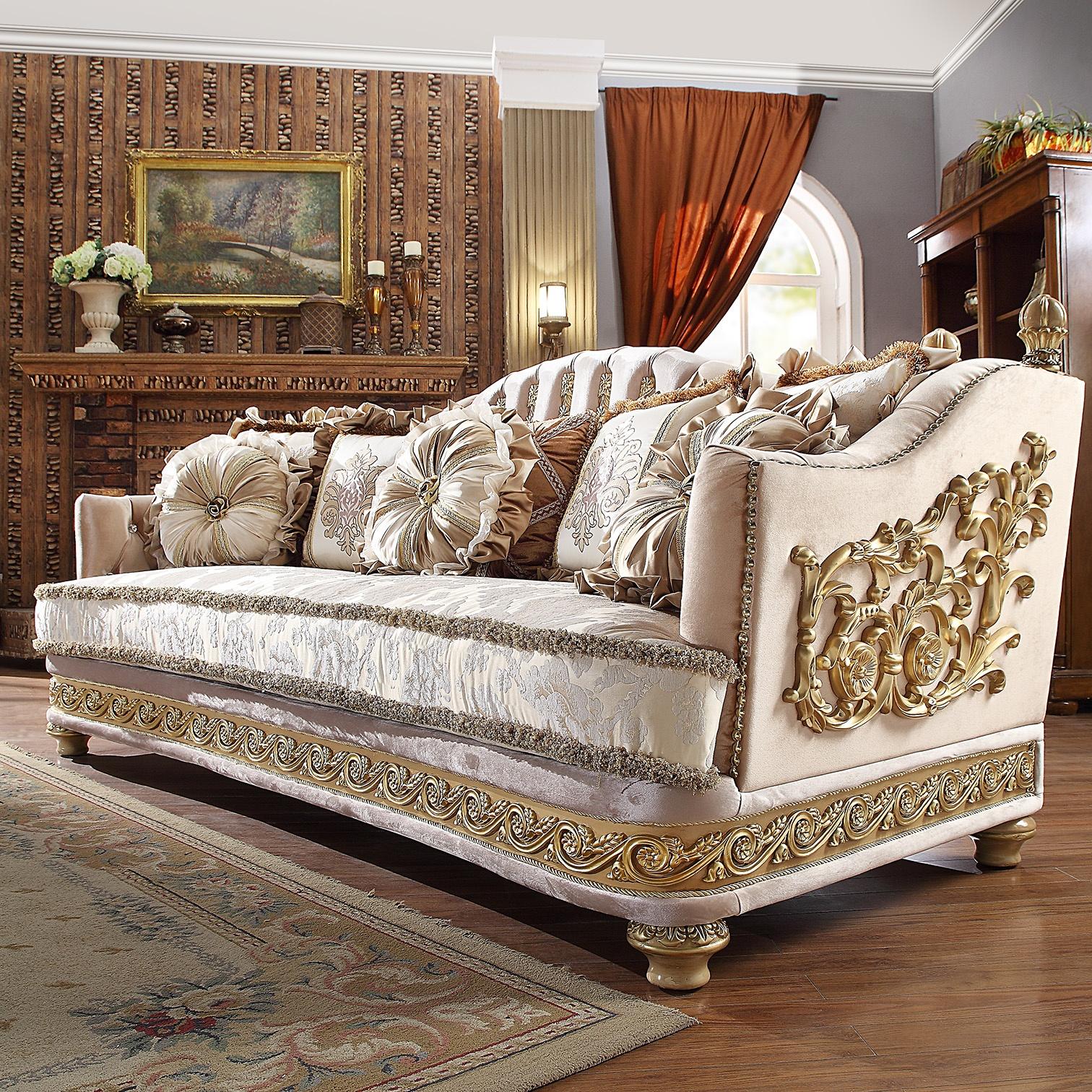 

    
Homey Design Furniture HD-814 Sofa and Loveseat Gold/Tan/Cherry HD-814-Set-2
