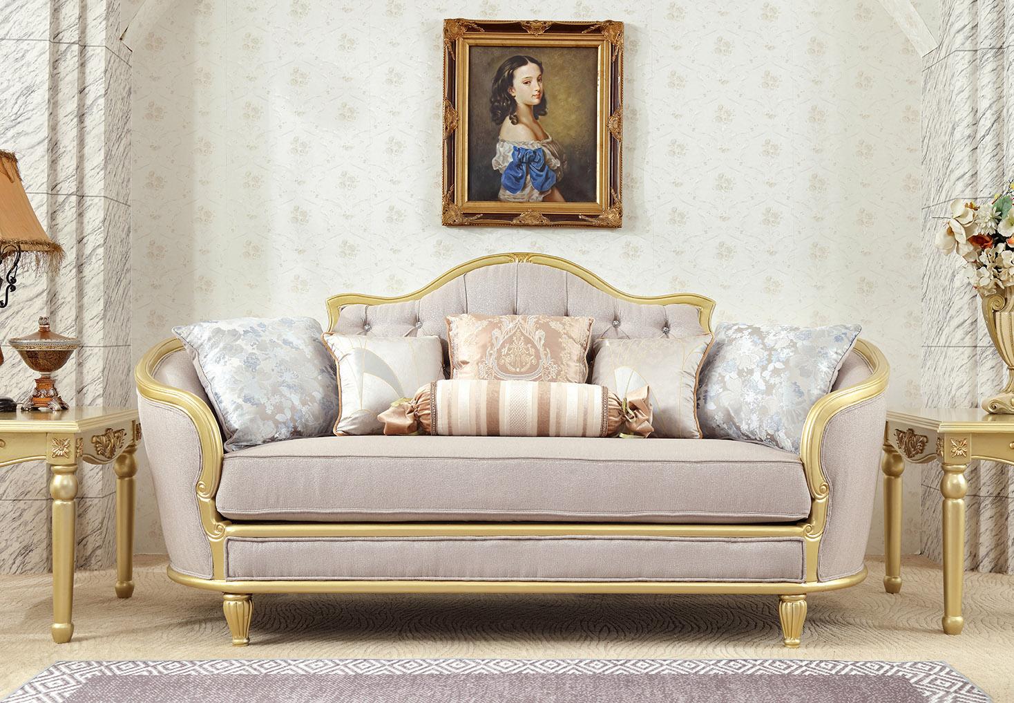 

    
Luxury Metallic Gold Finish Sofa Set 3Pcs Modern Homey Design HD-710
