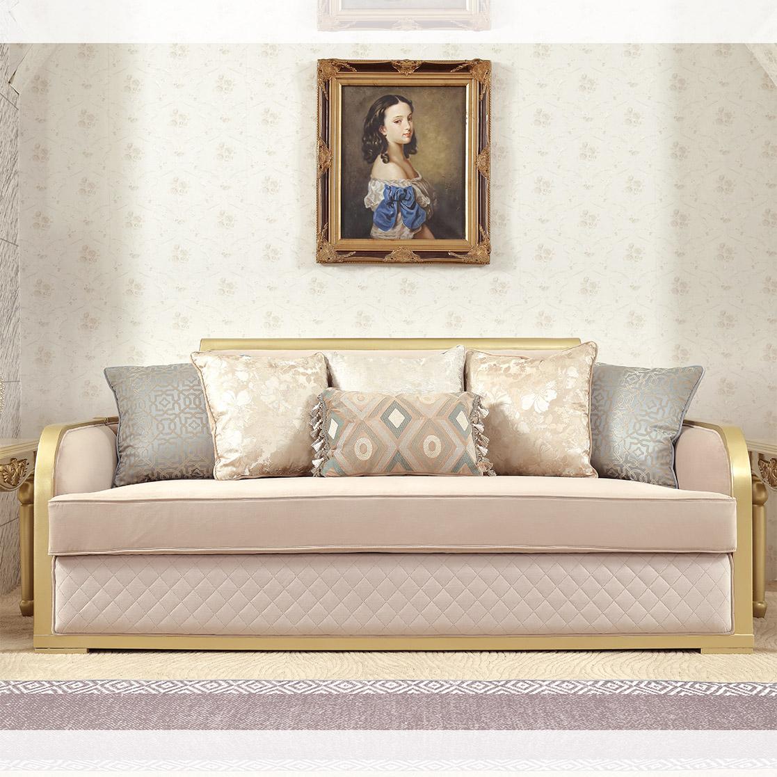 

    
Luxury Metallic Gold Finish Sofa Modern Homey Design HD-699
