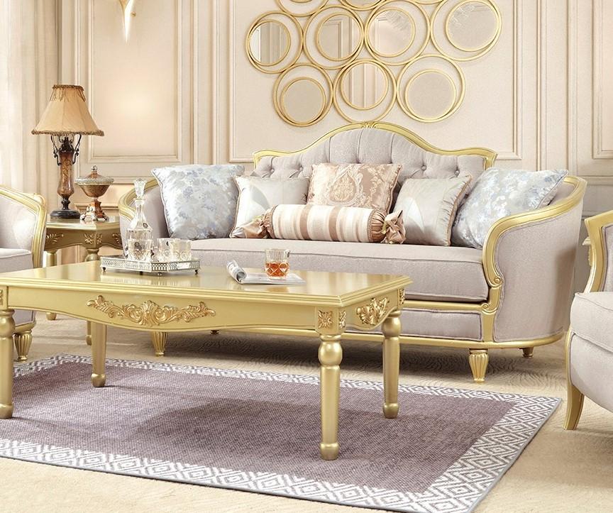 

    
Luxury Metallic Gold Finish Sofa Modern Homey Design HD-710
