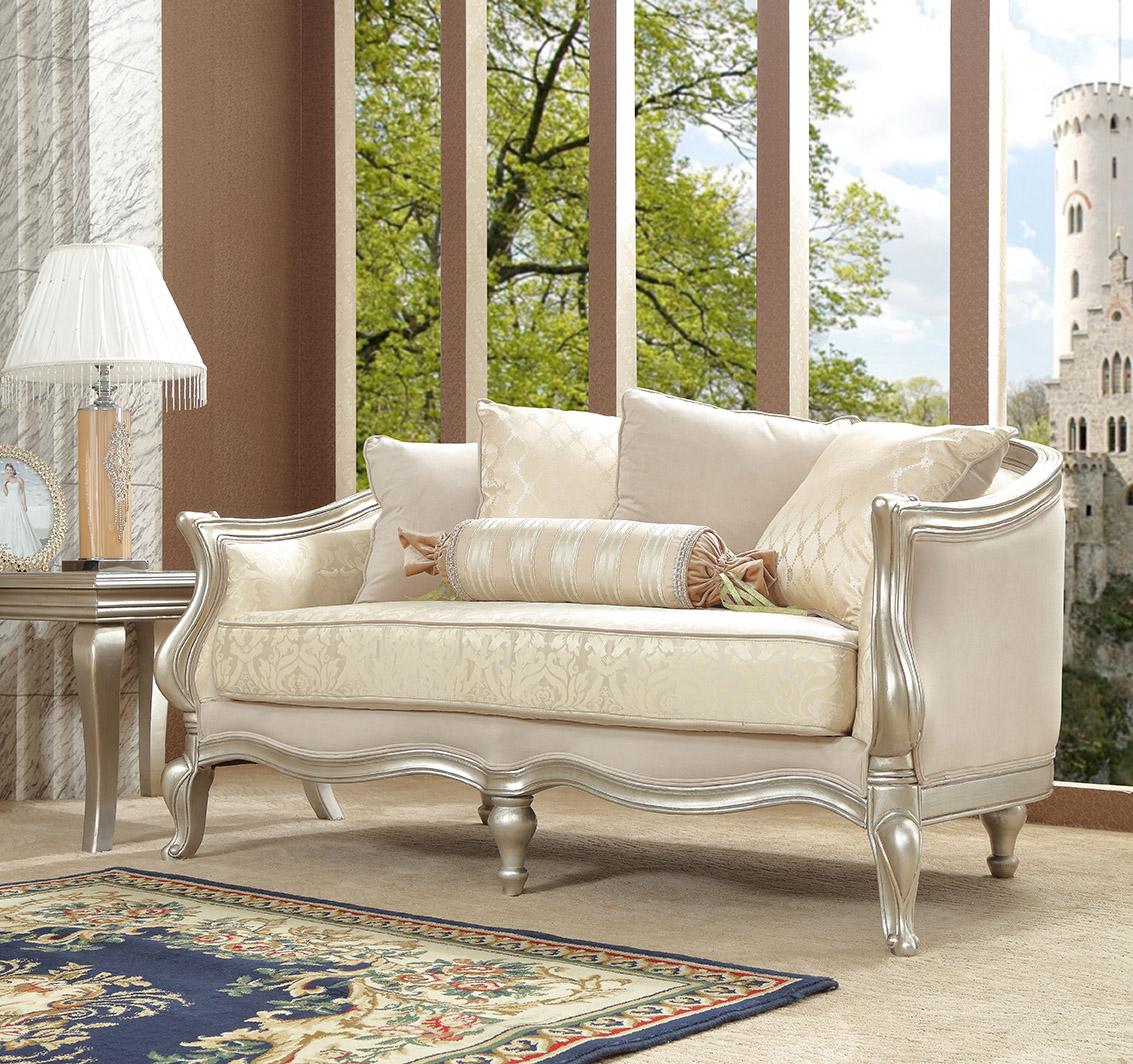 

    
Homey Design Furniture HD-700 Sofa Loveseat and Chair Set Silver/Metallic HD-700-SSET3
