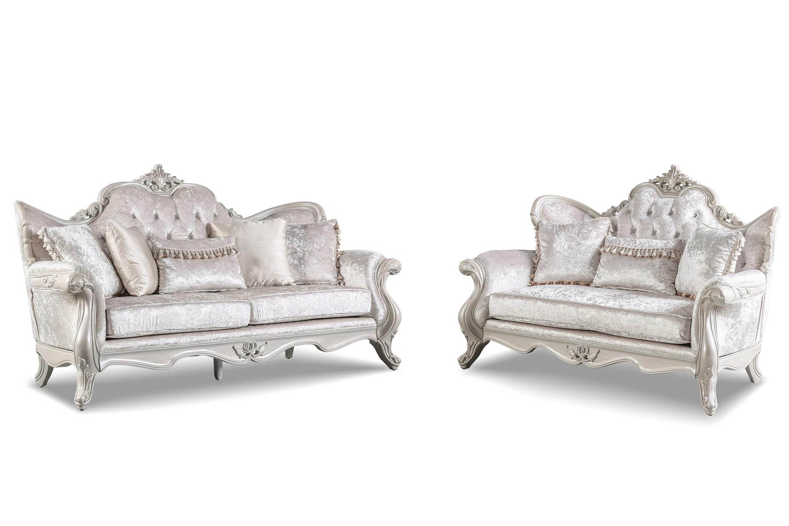 

    
Luxury Off-White Tufted Sofa Set 2Pcs ACAPULCO FM65001WH-SF FoA Traditional
