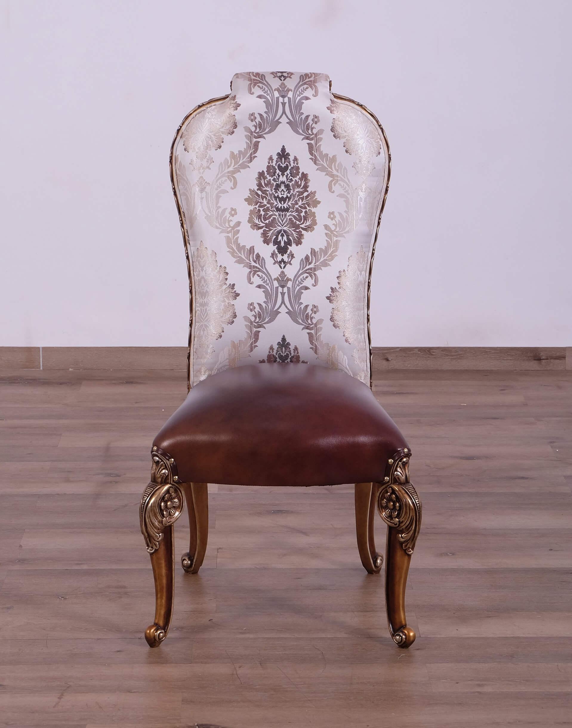 

    
EUROPEAN FURNITURE BELLAGIO Dining Chair Set Pearl/Gold/Bronze 40055-SC-Set-2
