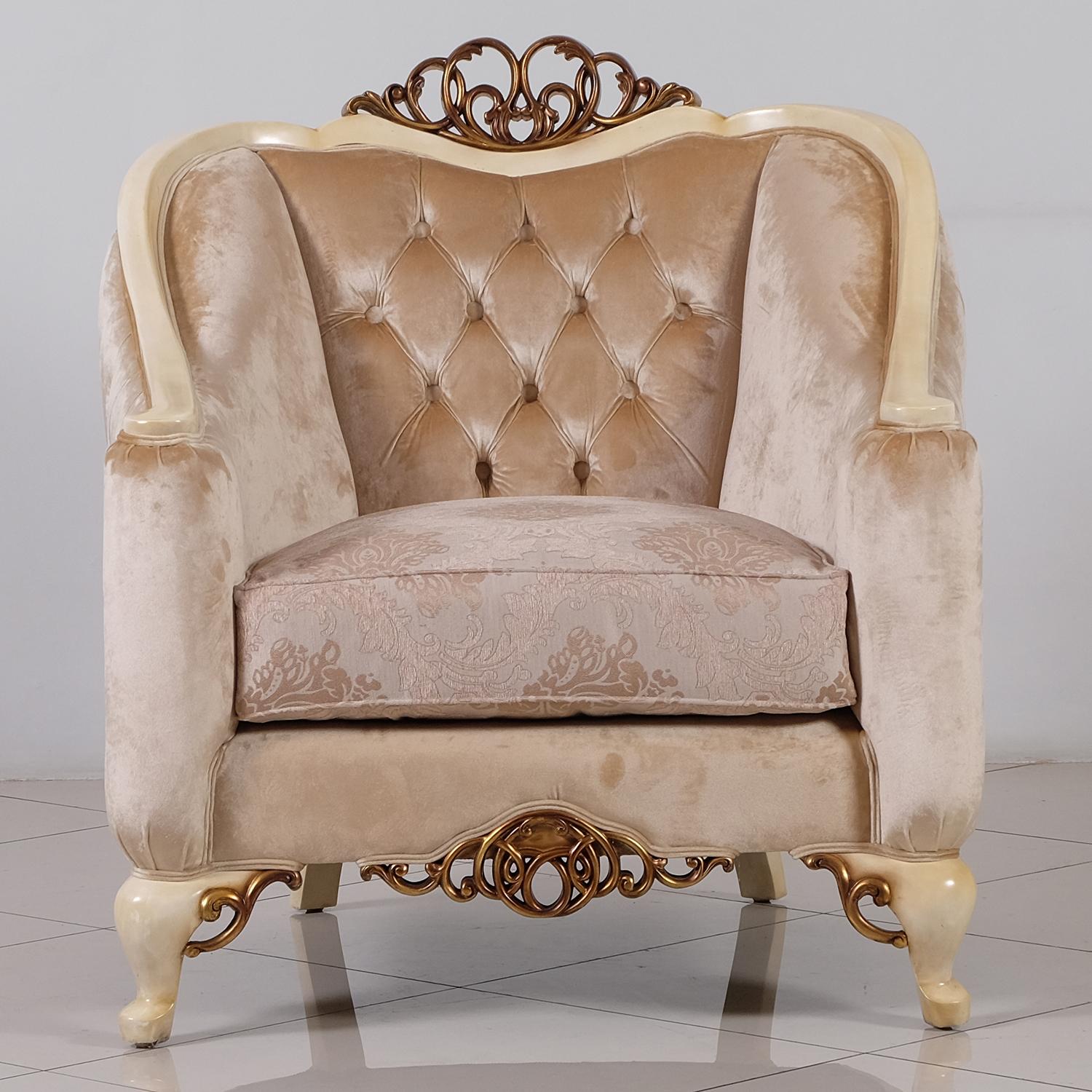 

    
 Order  Luxury Pearl Antique Dark Gold Wood Trim ANGELICA Sofa Set 3Pcs EUROPEAN FURNITURE
