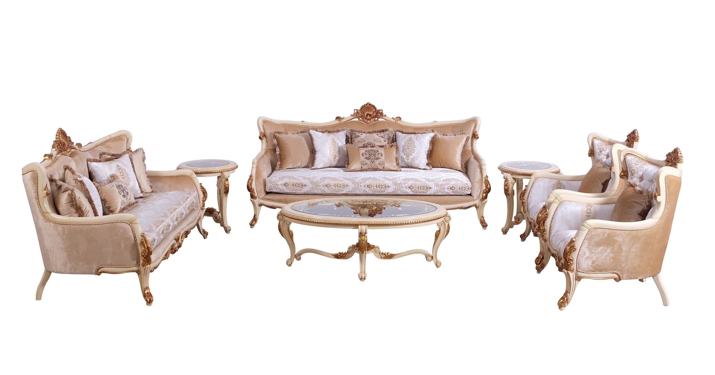 

    
 Photo  Luxury Pearl Beige & Gold VERONICA III Sofa EUROPEAN FURNITURE Traditional
