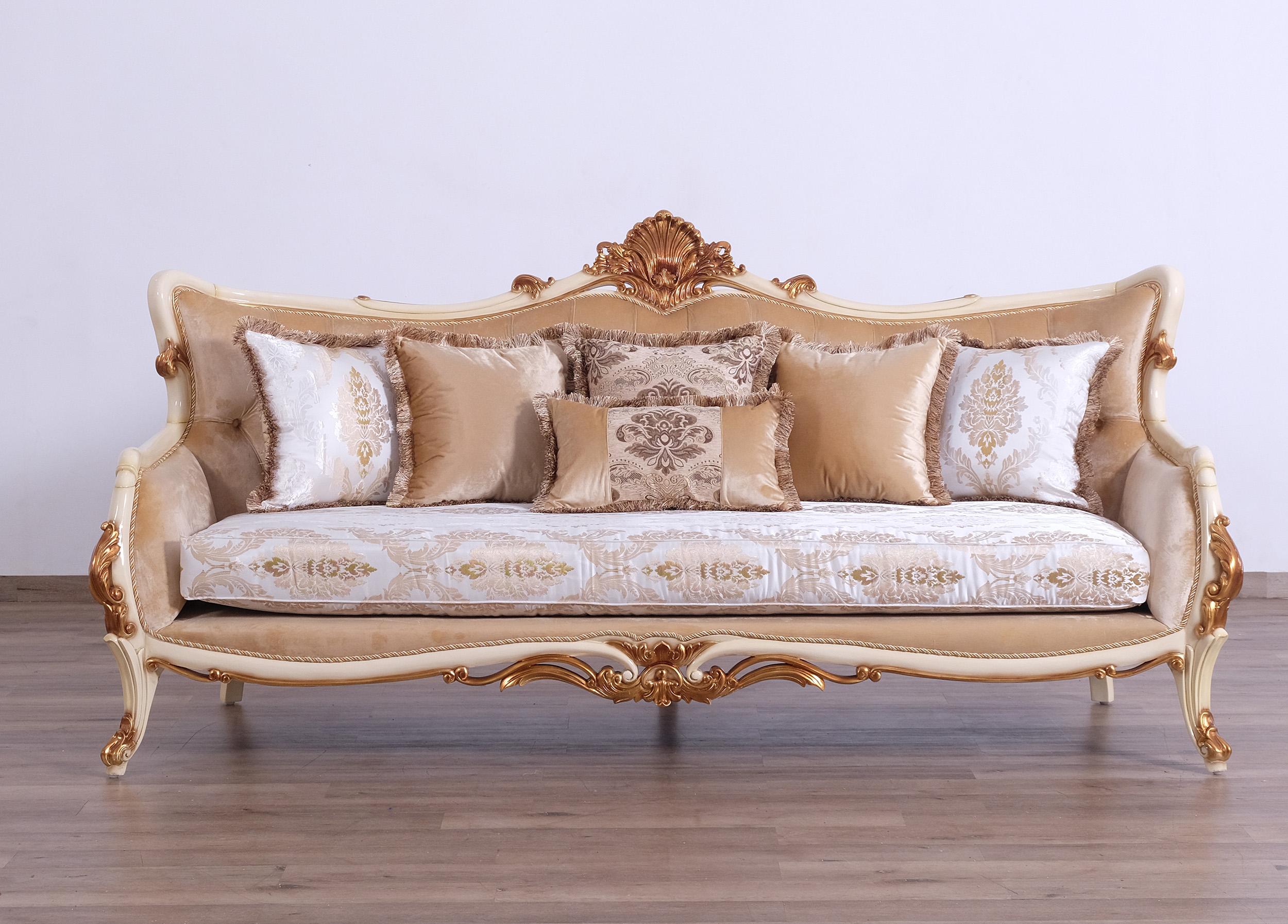 

    
 Photo  Luxury Pearl Beige & Gold VERONICA III Sofa Set 3 EUROPEAN FURNITURE Traditional
