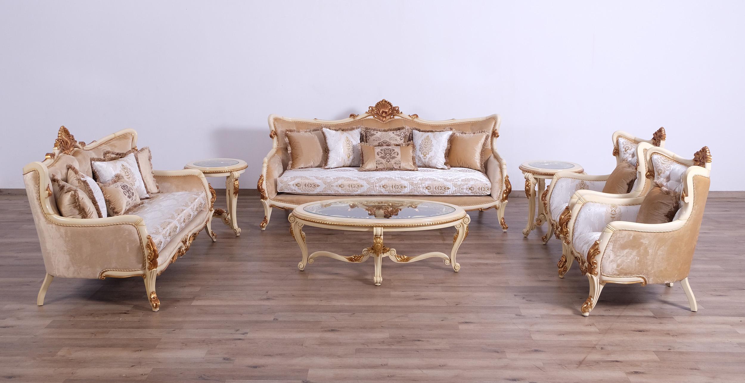 

    
47072-Set-3 Luxury Pearl Beige & Gold VERONICA III Sofa Set 3 EUROPEAN FURNITURE Traditional
