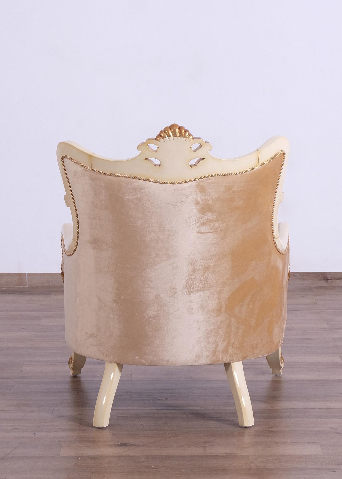 

    
 Shop  Luxury Pearl Beige & Gold VERONICA III Sofa Set 4Pcs  EUROPEAN FURNITURE Traditional
