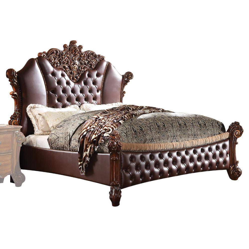 

    
Luxury PU & Cherry Padded King Bedroom Set 5 Vendome II-28017EK Acme Traditional
