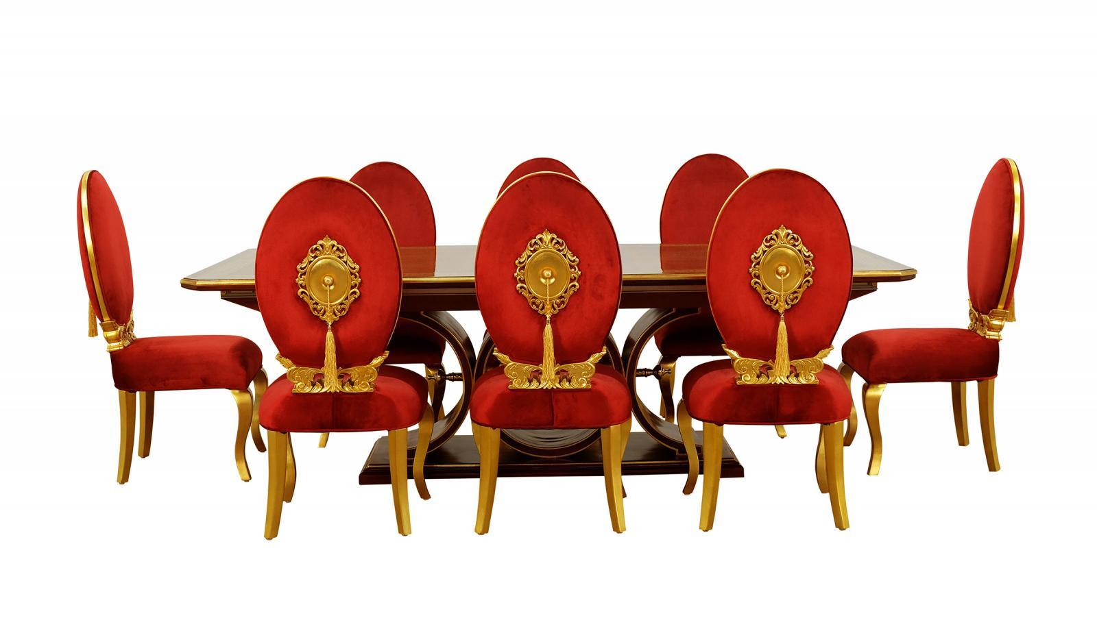 

    
Luxury Red & Gold LUXOR Velvet Dining Chair 2Pcs EUROPEAN FURNITURE Classic
