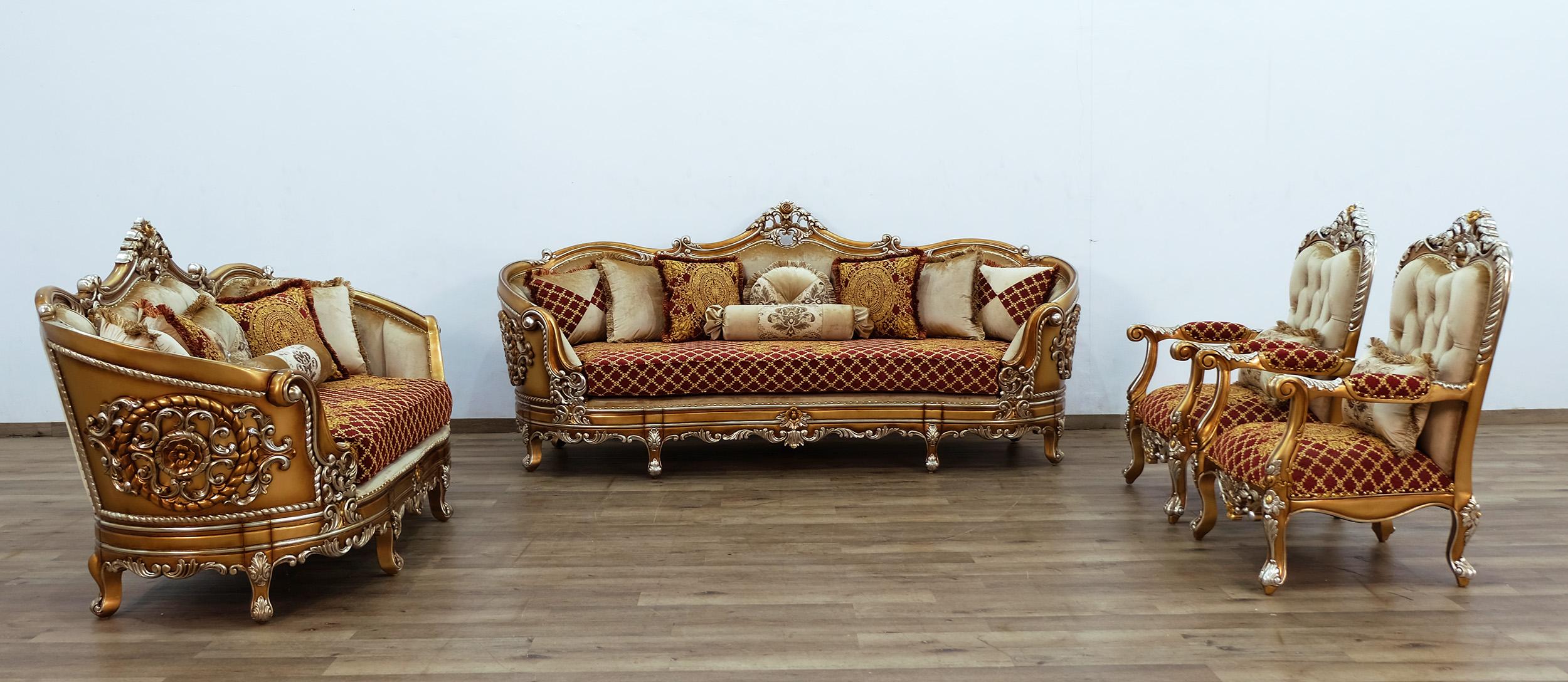 

    
 Shop  Luxury Red & Gold Wood Trim SAINT GERMAIN Chair EUROPEAN FURNITURE Traditional
