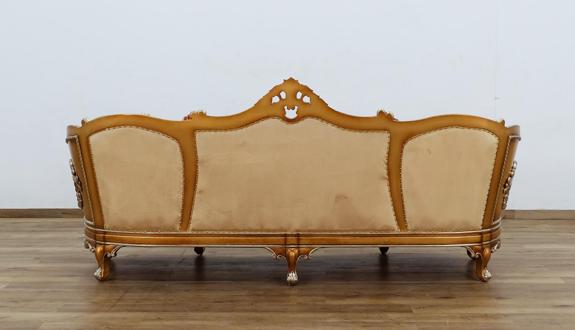 

    
35554-Set-3 Luxury Red & Gold Wood Trim SAINT GERMAIN Sofa Set 3 Pcs EUROPEAN FURNITURE Classic
