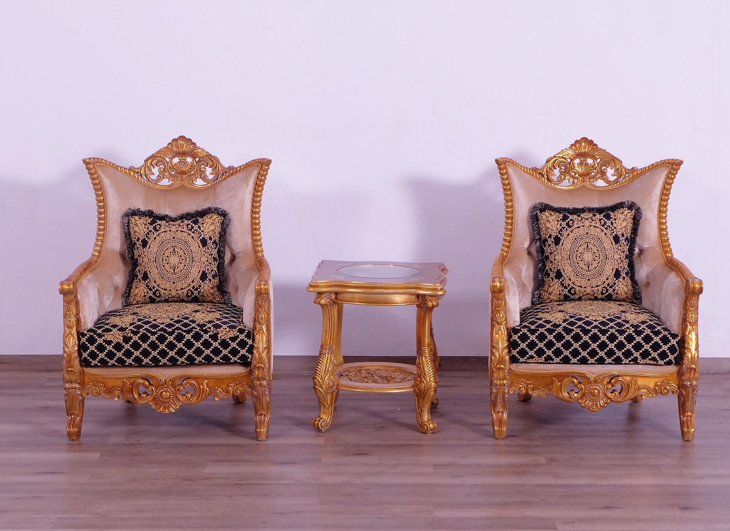 

    
 Order  Luxury Sand Black & Gold Wood Trim MODIGLIANI Chair EUROPEAN FURNITURE Classic
