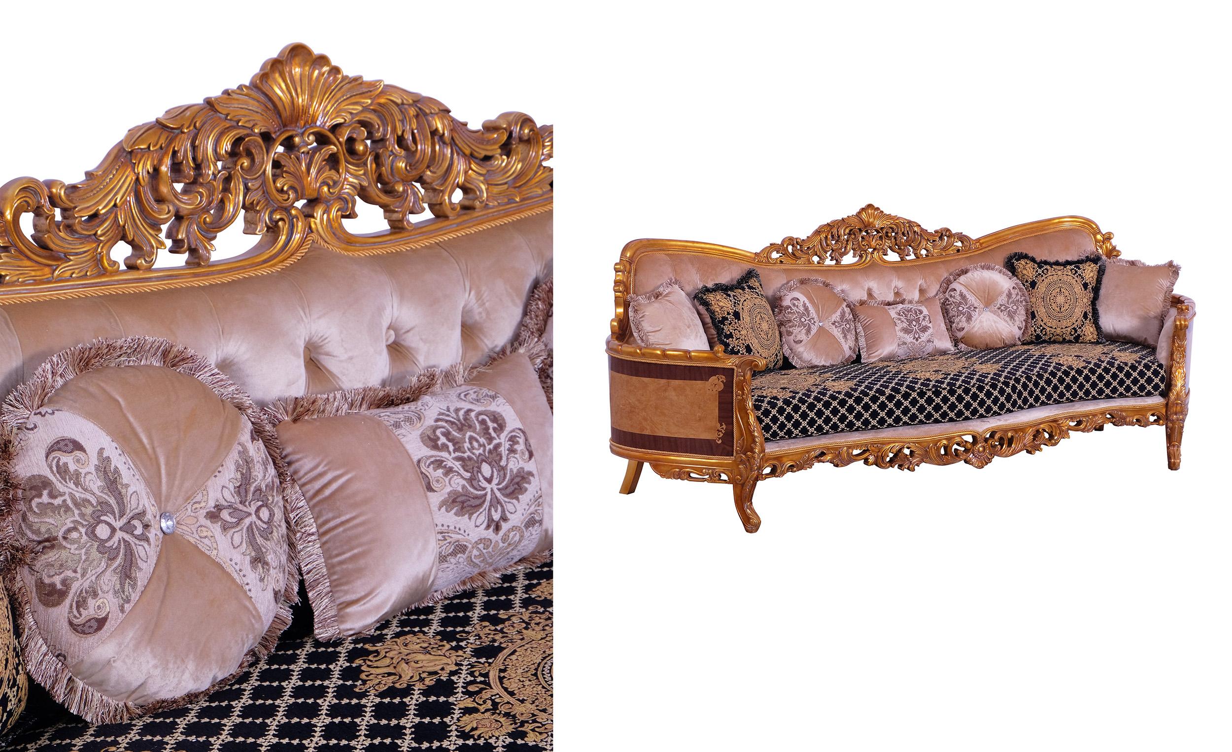 

    
31052-S Luxury Sand Black & Gold Wood Trim MODIGLIANI Sofa EUROPEAN FURNITURE Classic
