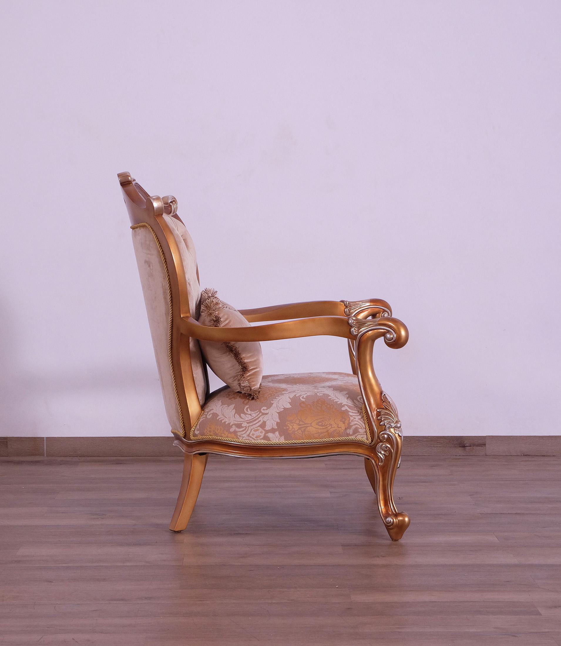 

    
37057-C Luxury Sand & Gold Wood Trim AUGUSTUS Chair EUROPEAN FURNITURE Traditional
