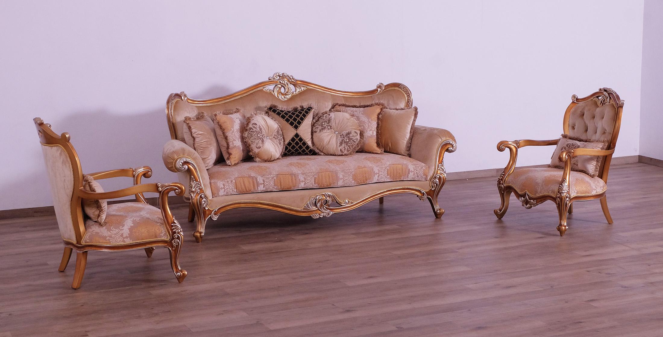 

    
 Order  Luxury Sand & Gold Wood Trim AUGUSTUS Chair Set 2 Pcs EUROPEAN FURNITURE Traditional
