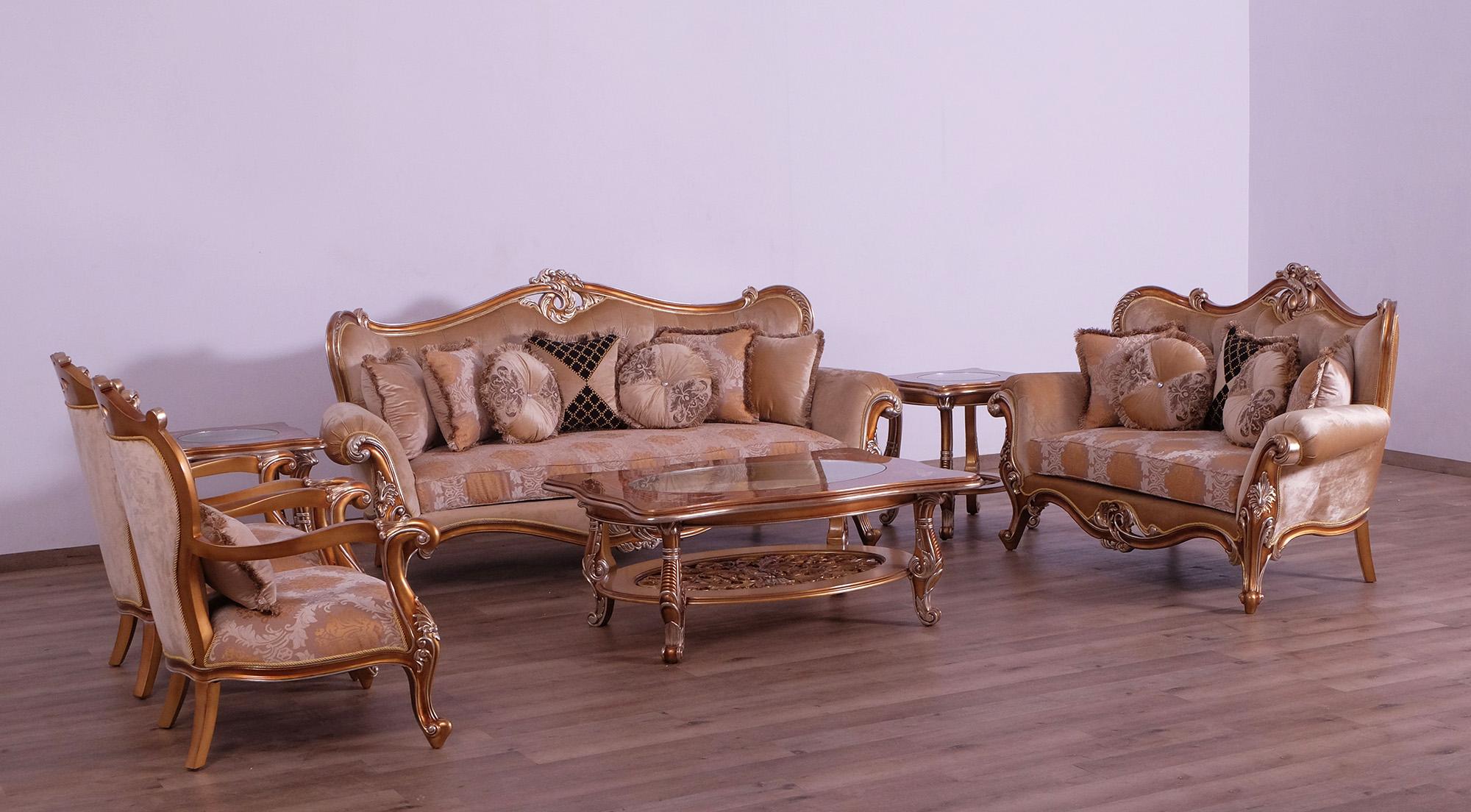 

    
 Order  Luxury Sand & Gold Wood Trim AUGUSTUS Sofa EUROPEAN FURNITURE Traditional
