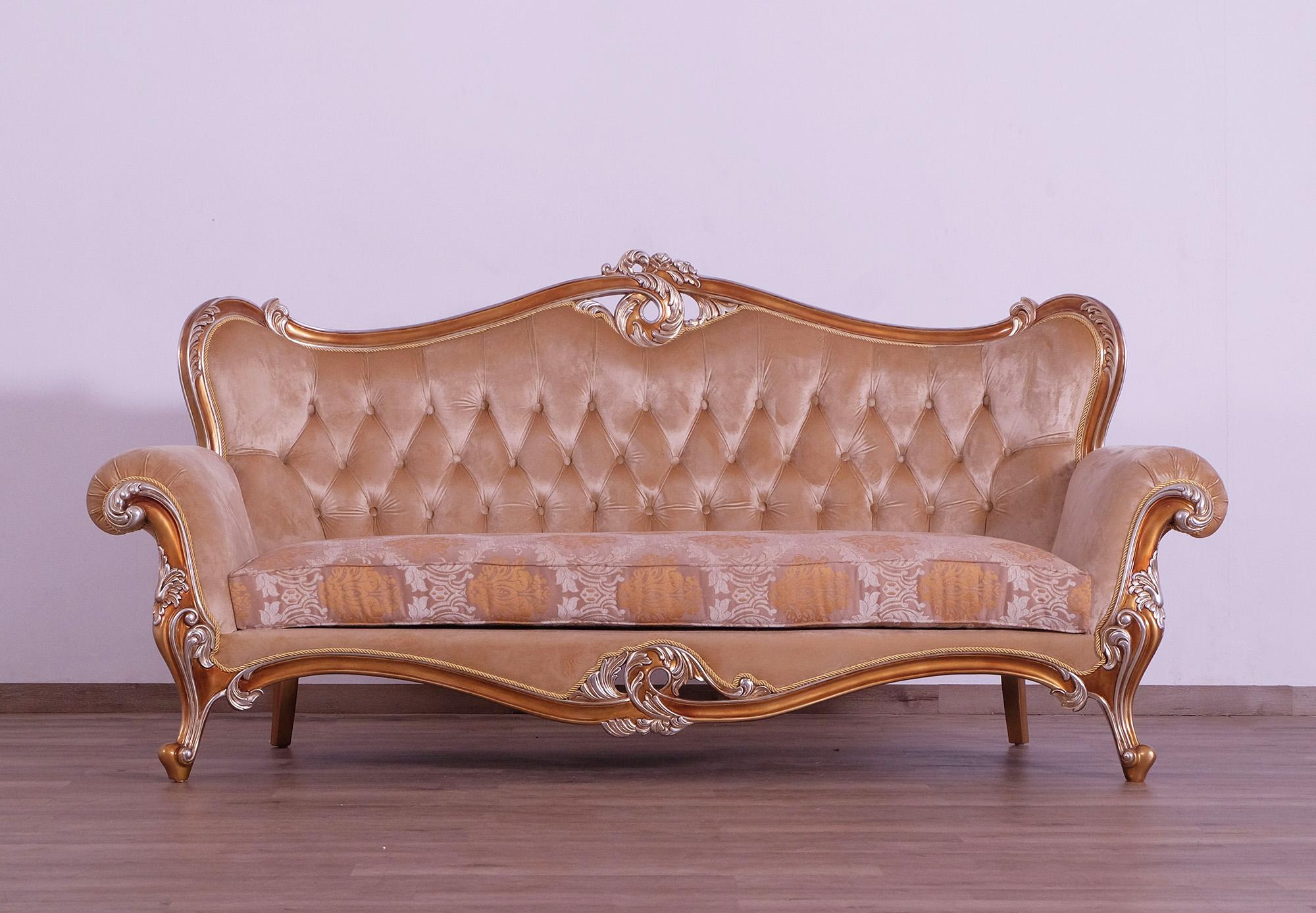 

    
37057-Set-4 Luxury Sand & Gold Wood Trim AUGUSTUS Sofa Set 4 Pcs EUROPEAN FURNITURE Traditional
