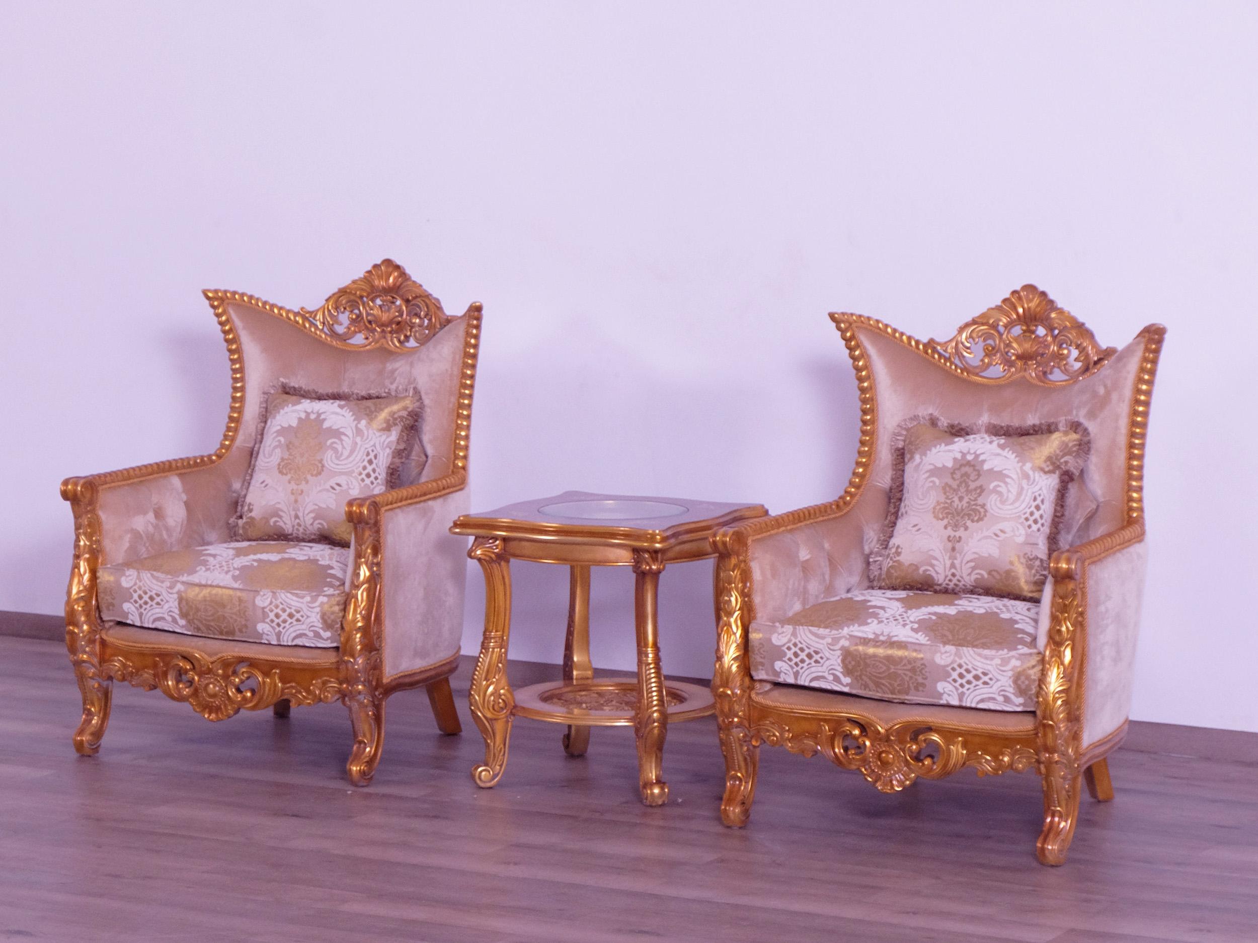 

    
 Order  Luxury Sand & Gold Wood Trim MODIGLIANI III Chair Set 2 Pcs EUROPEAN FURNITURE
