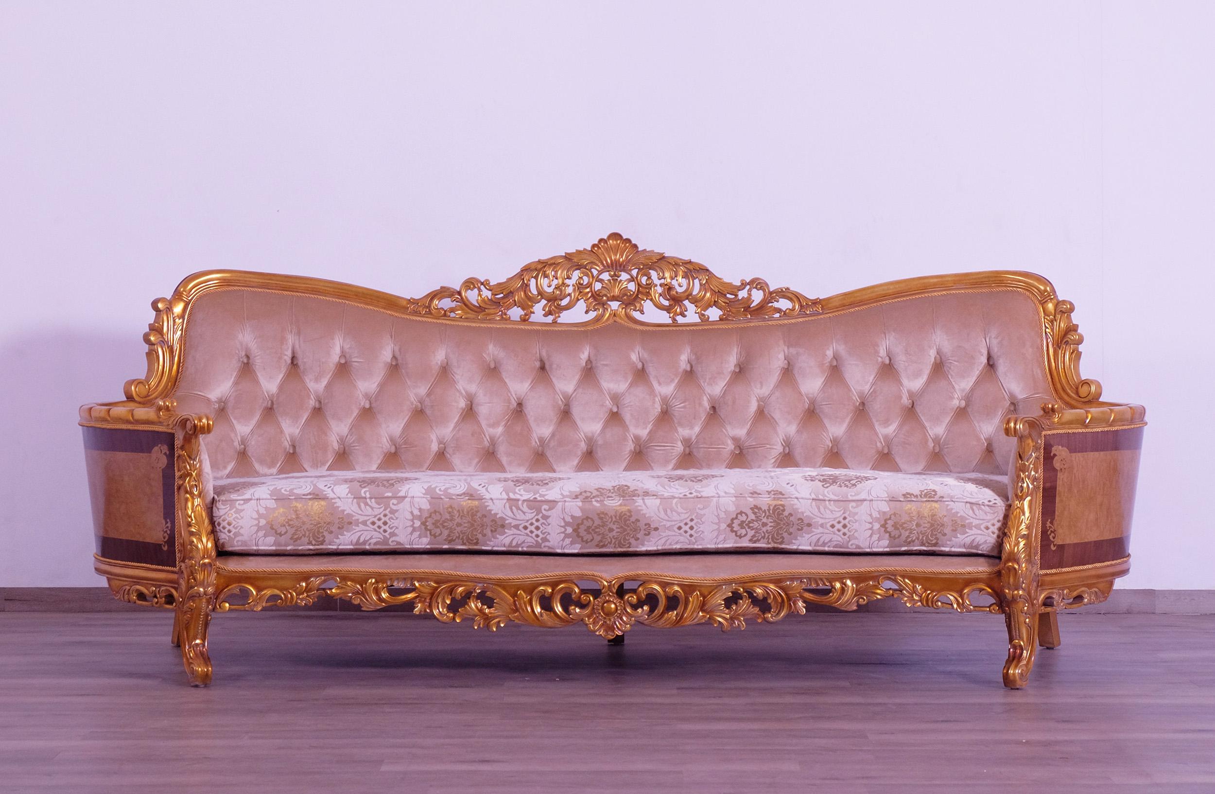 

    
Luxury Sand & Gold Wood Trim MODIGLIANI III Sofa EUROPEAN FURNITURE Traditional
