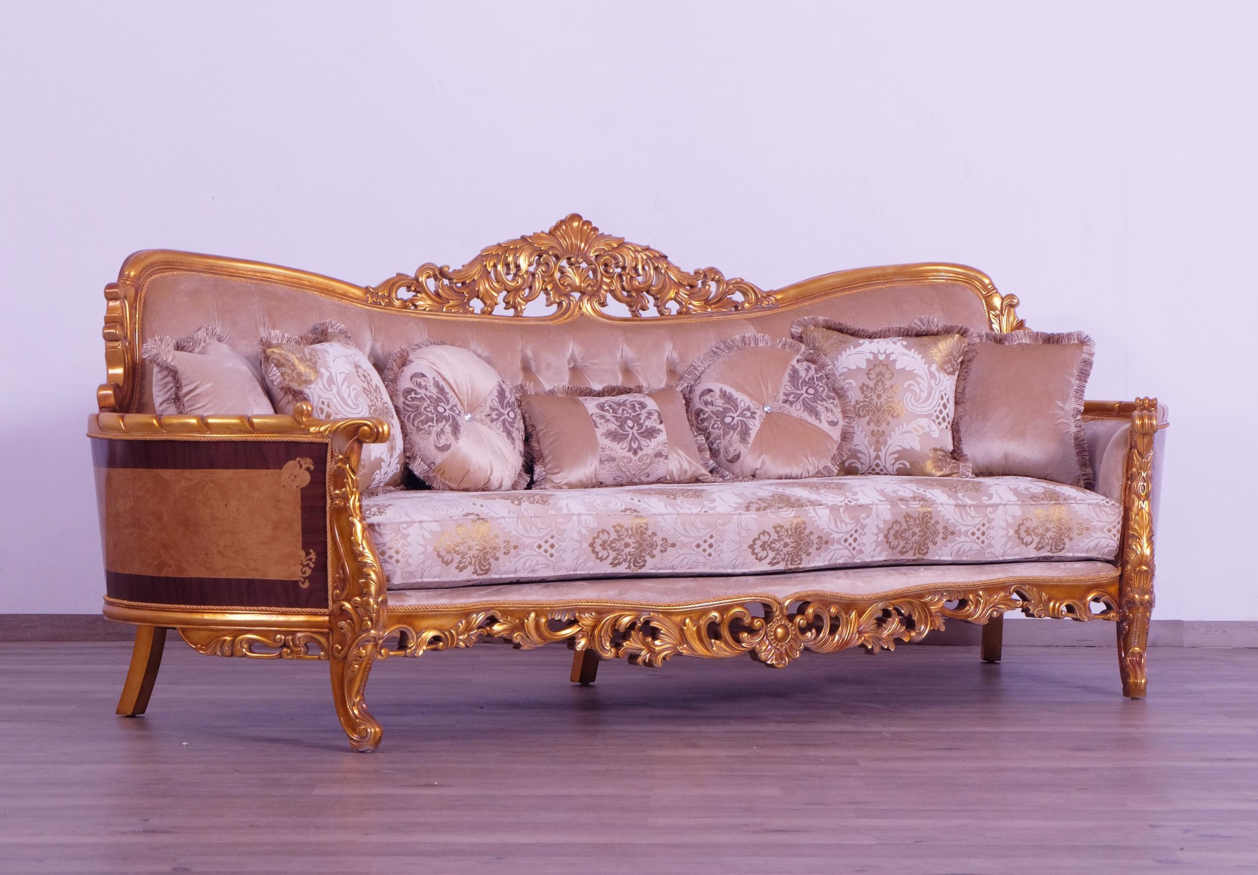 

    
 Order  Luxury Sand & Gold Wood Trim MODIGLIANI III Sofa Set 2 Pcs EUROPEAN FURNITURE
