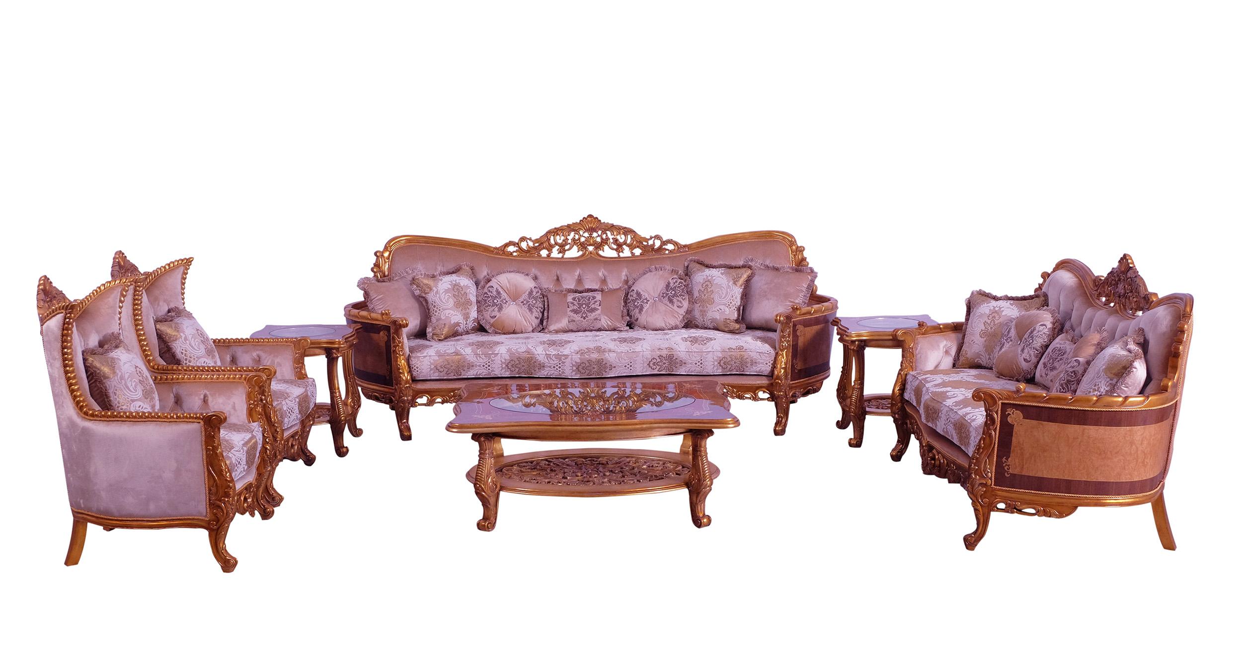 

    
 Shop  Luxury Sand & Gold Wood Trim MODIGLIANI III Sofa Set 3 Pcs EUROPEAN FURNITURE
