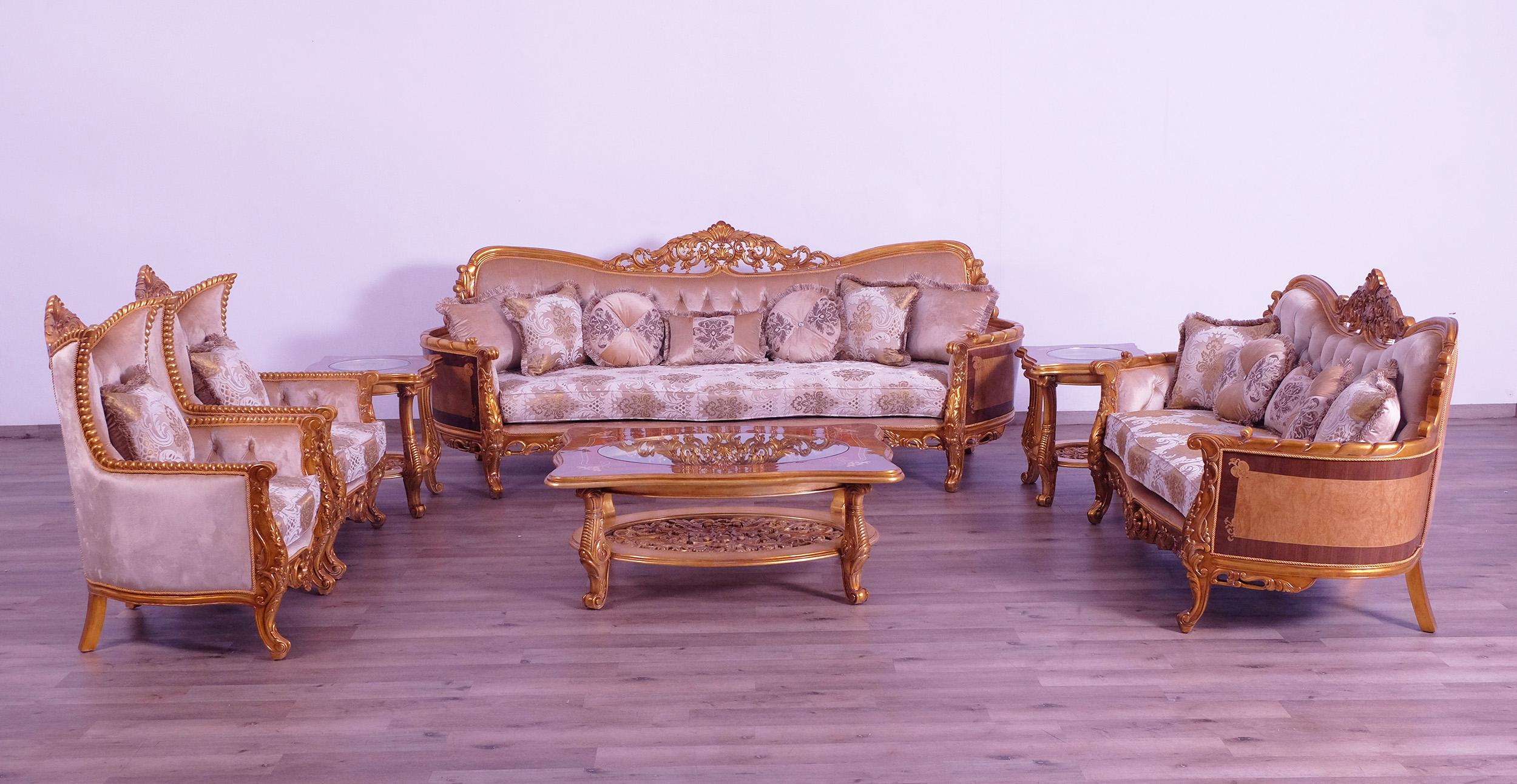 

    
 Order  Luxury Sand & Gold Wood Trim MODIGLIANI III Sofa Set 3 Pcs EUROPEAN FURNITURE
