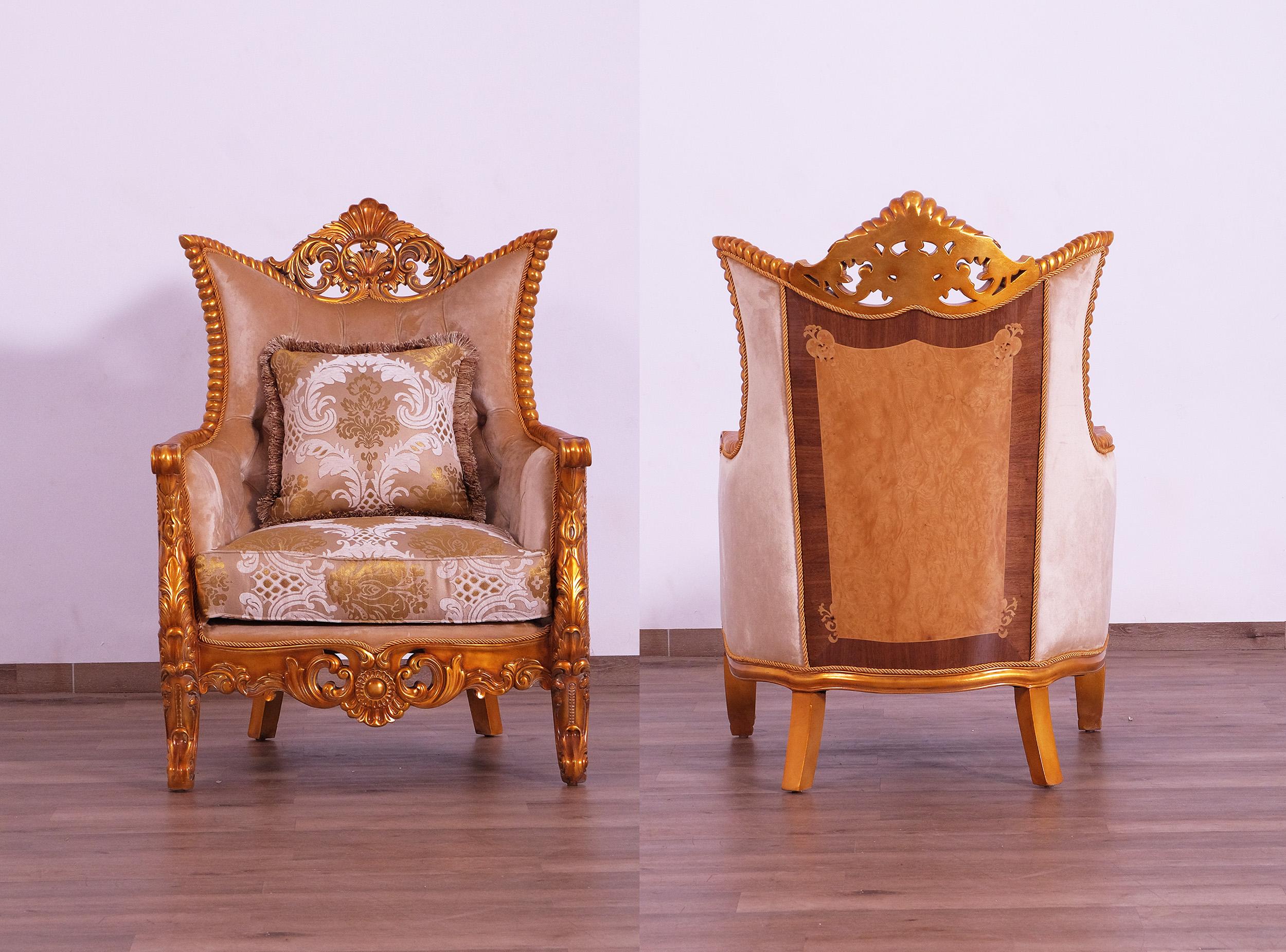 

    
31056-Set-4 Luxury Sand & Gold Wood Trim MODIGLIANI III Sofa Set 4 Pcs EUROPEAN FURNITURE
