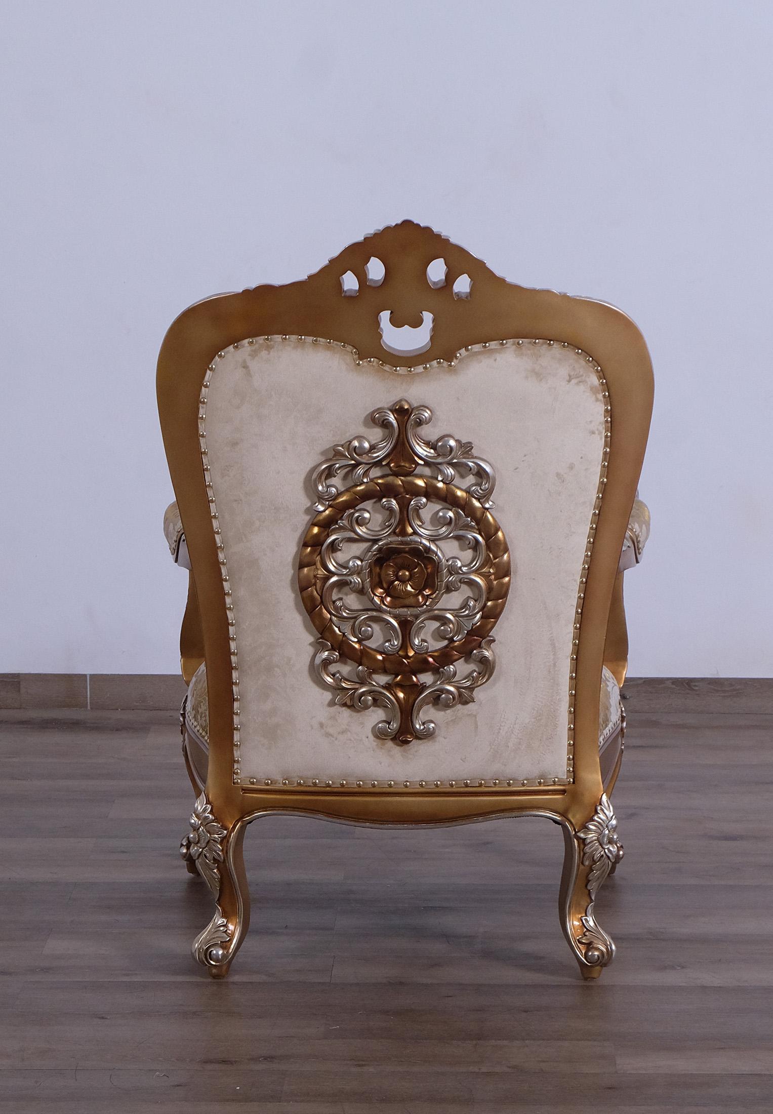 

    
EUROPEAN FURNITURE SAINT GERMAIN Arm Chair Set Sand/Gold 35550-C-Set-2
