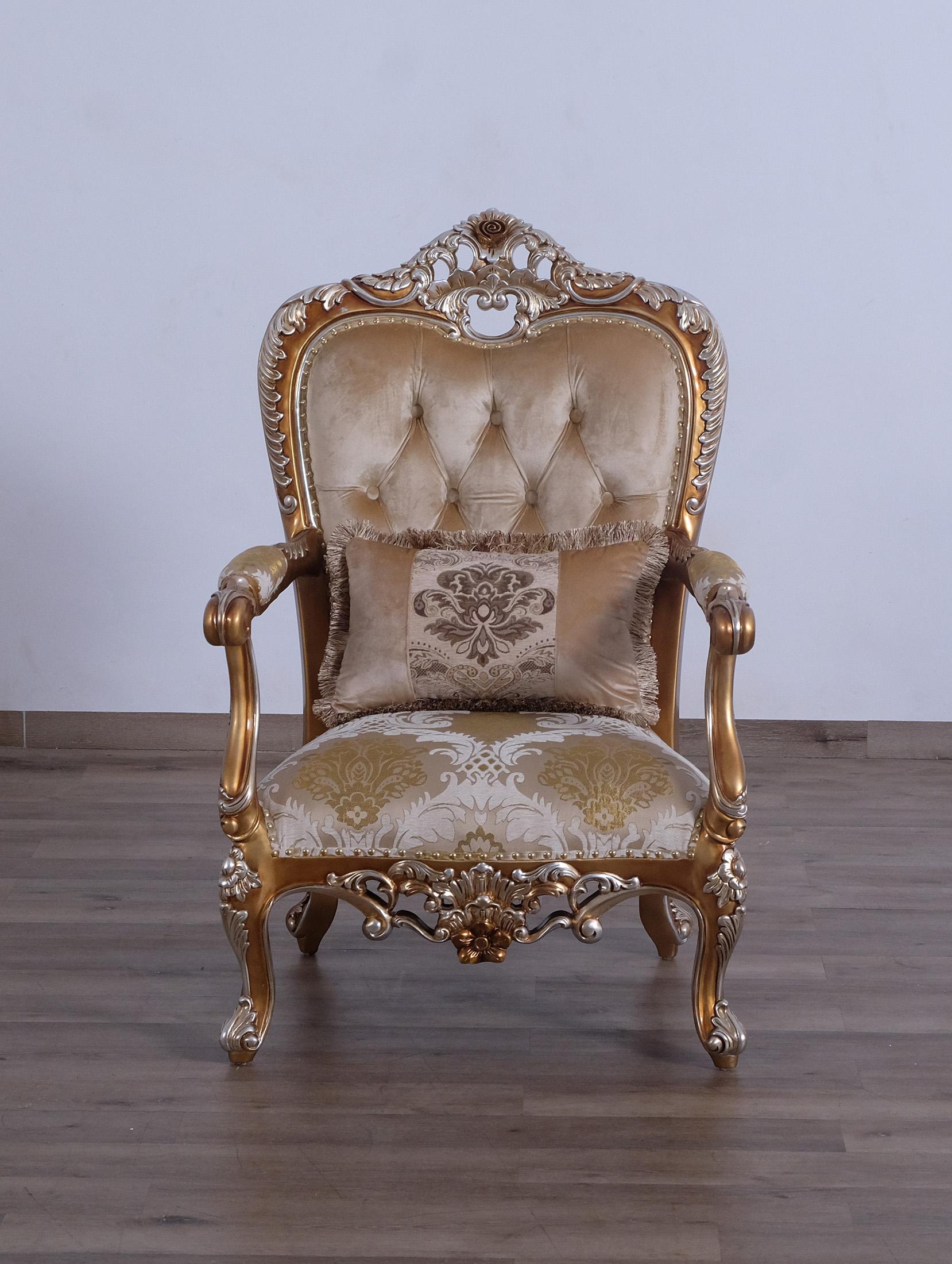 

        
EUROPEAN FURNITURE SAINT GERMAIN Arm Chair Set Sand/Gold Fabric 663701291858
