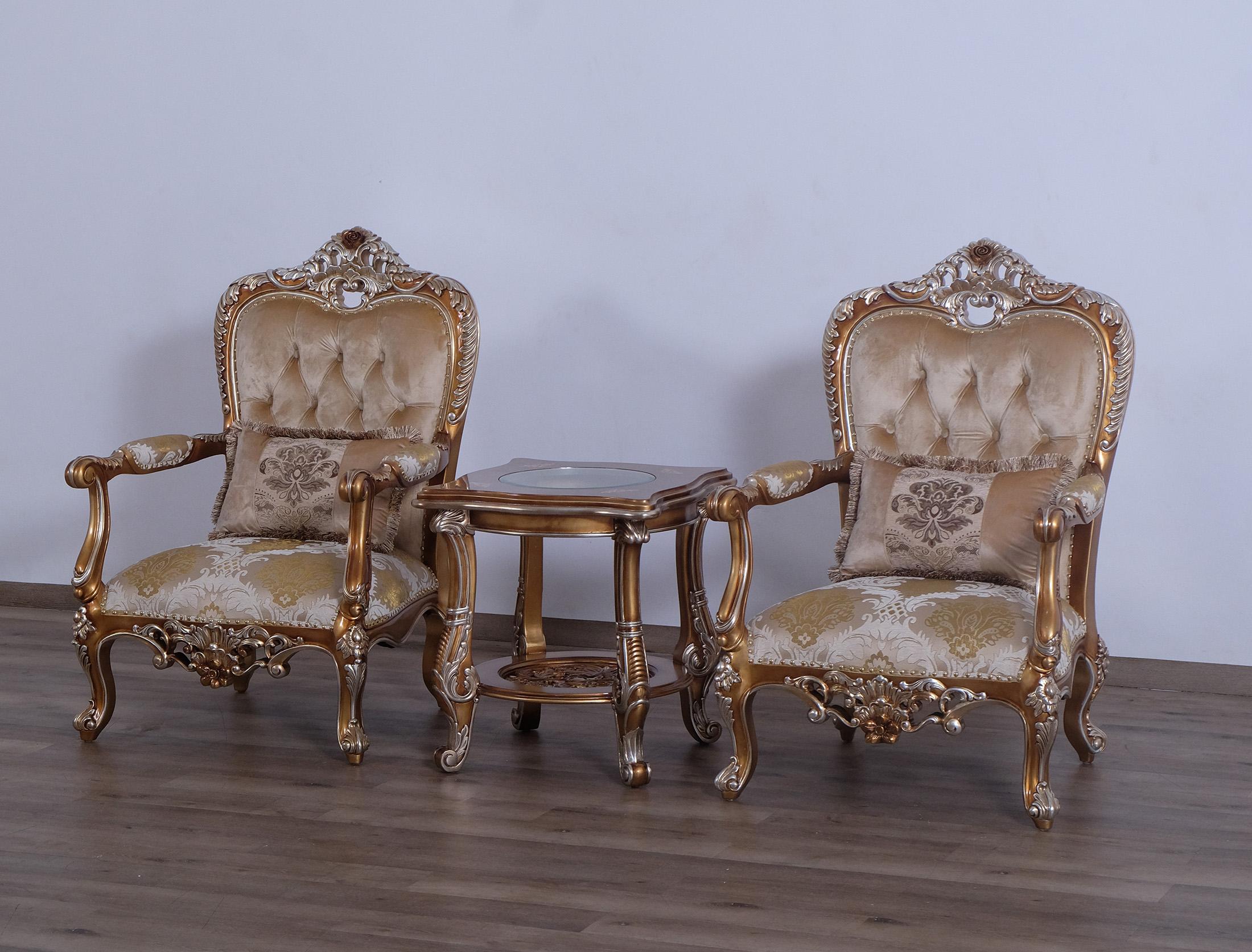 

    
35550-C-Set-2 Luxury Sand & Gold Wood Trim SAINT GERMAIN Chair Set 2Pcs EUROPEAN FURNITURE
